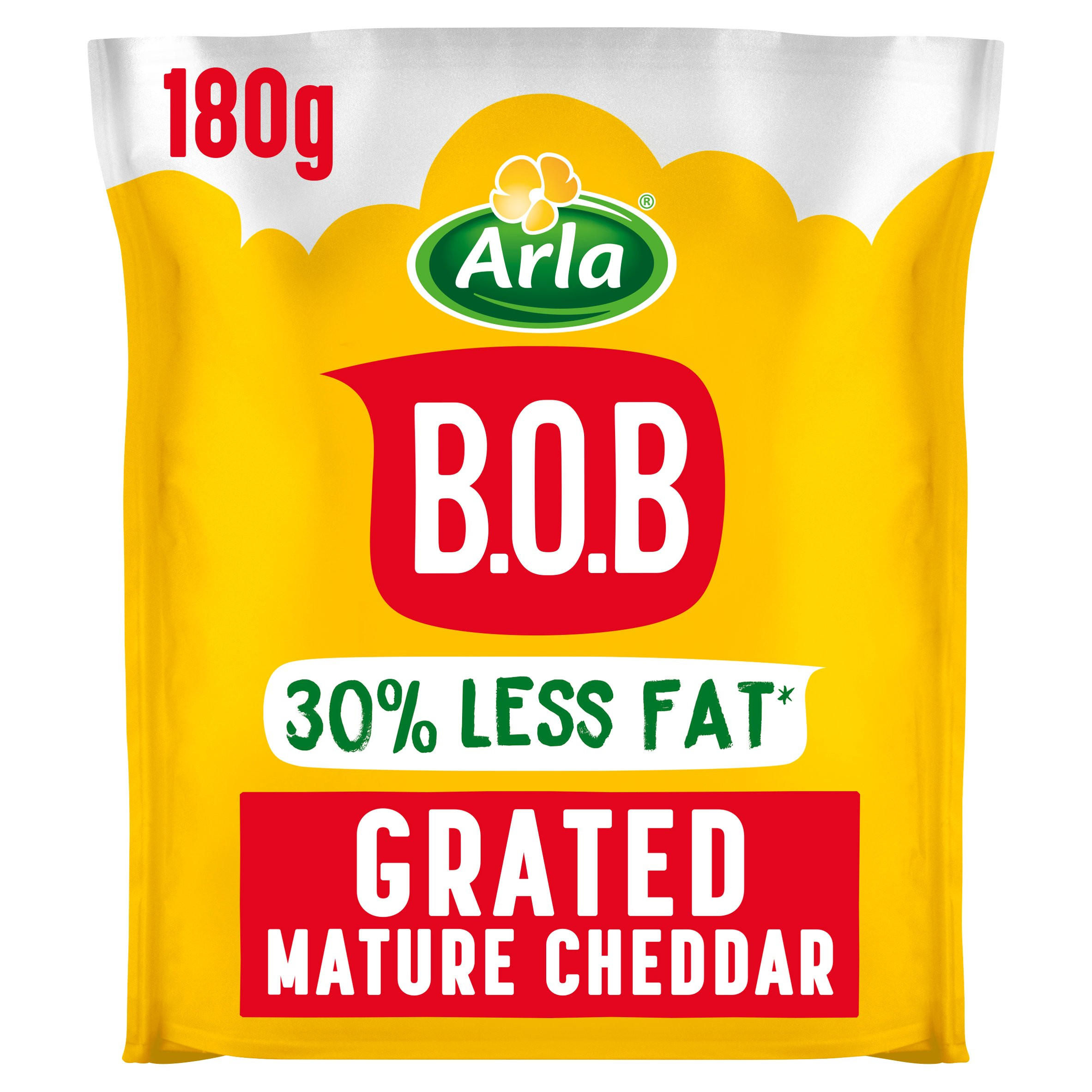 Arla Bob Grated Mature Cheddar Cheese 180g Grated Sliced Cheese