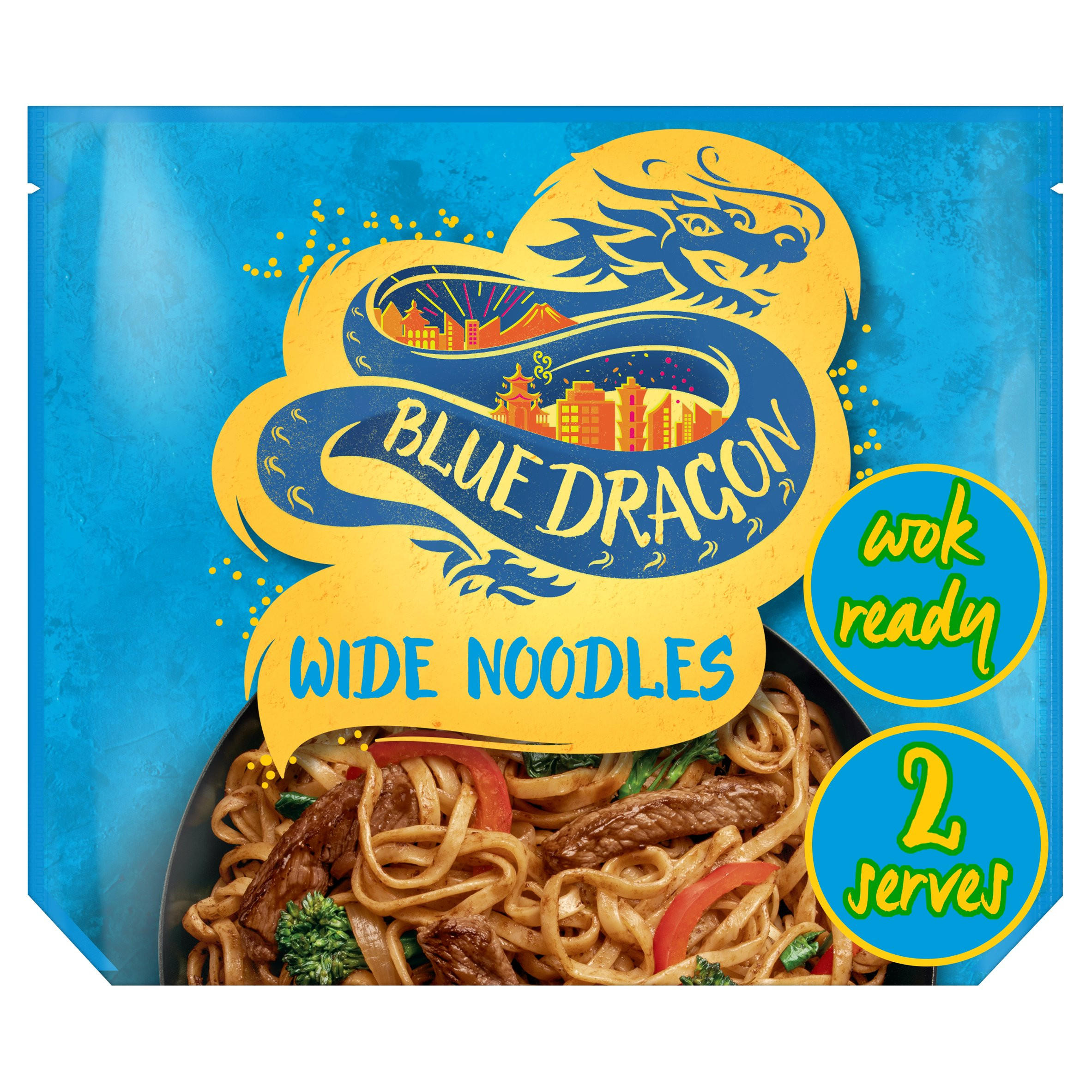 Blue Dragon Wide Noodles Wok Ready G Noodles Iceland Foods