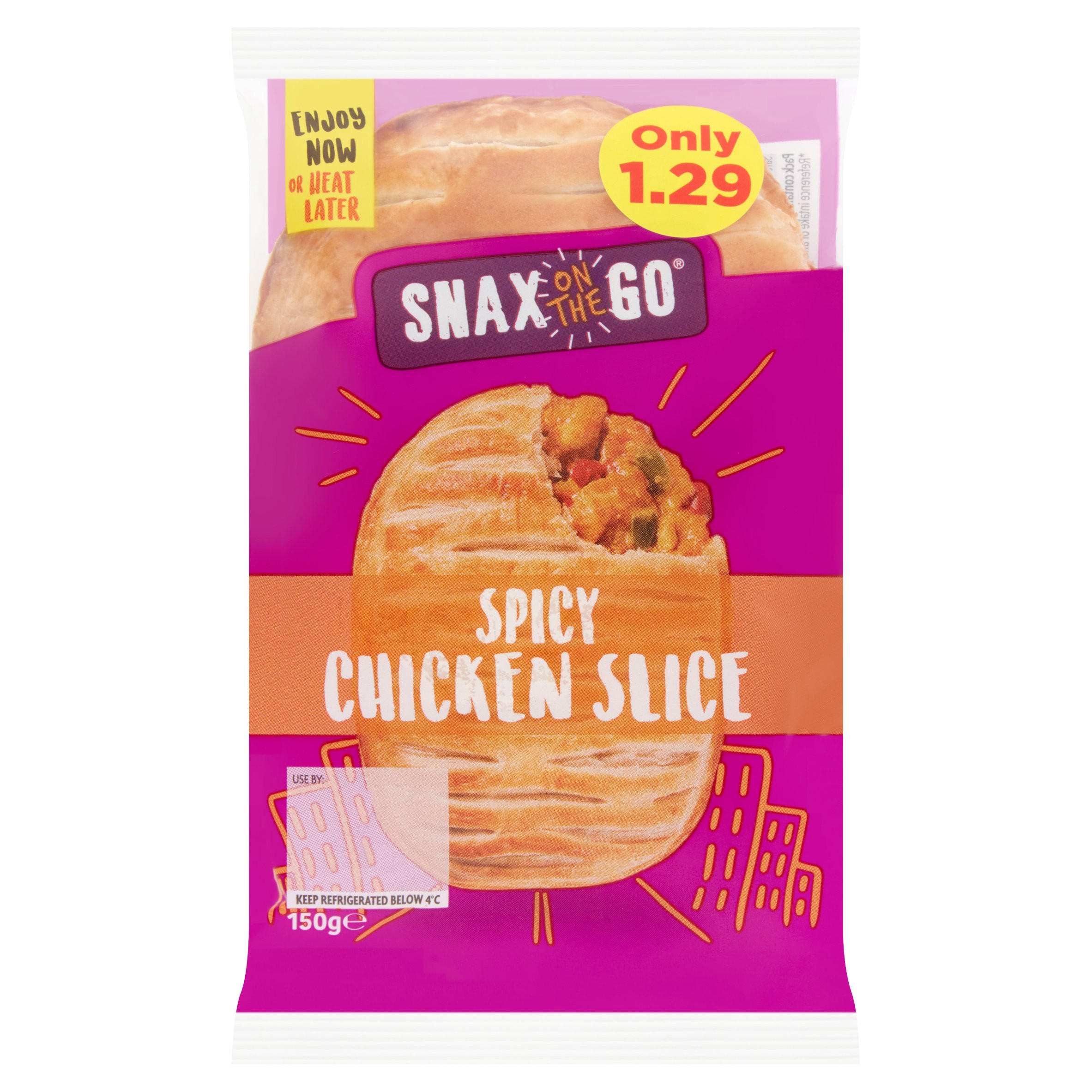 Snax On The Go Spicy Chicken Slice G Slices Pasties Iceland Foods