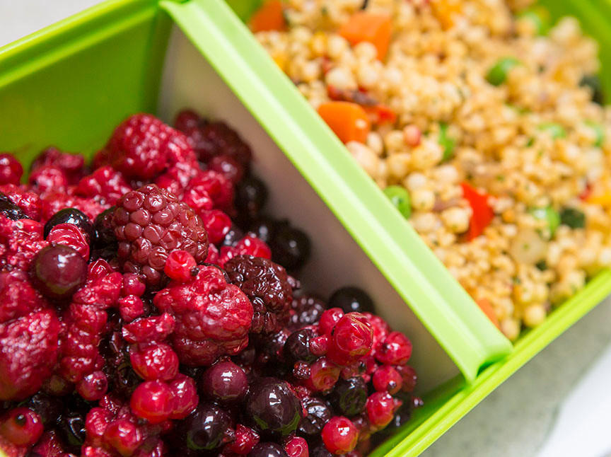 Mixed berries and couscous in a My Bento lunchbox