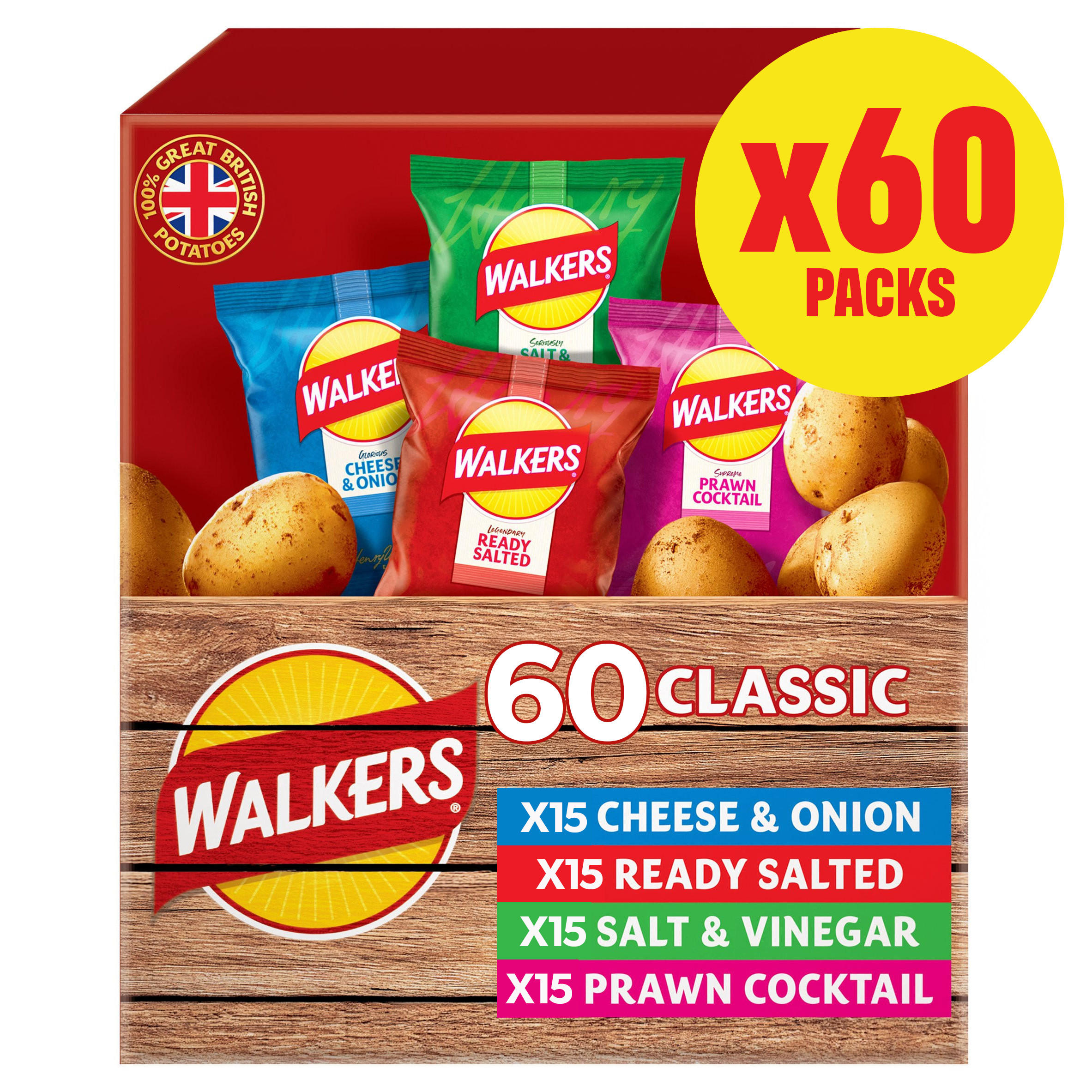 Walkers 60 Pack Box Variety Crisps