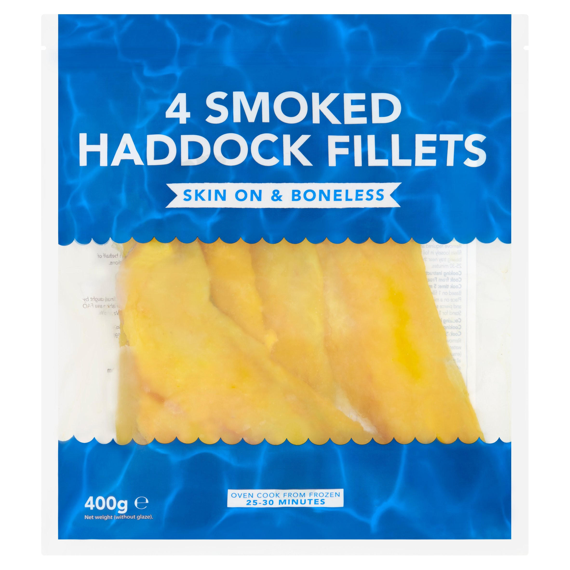 4 Smoked Haddock Fillets 400g Fish Fillets Iceland Foods