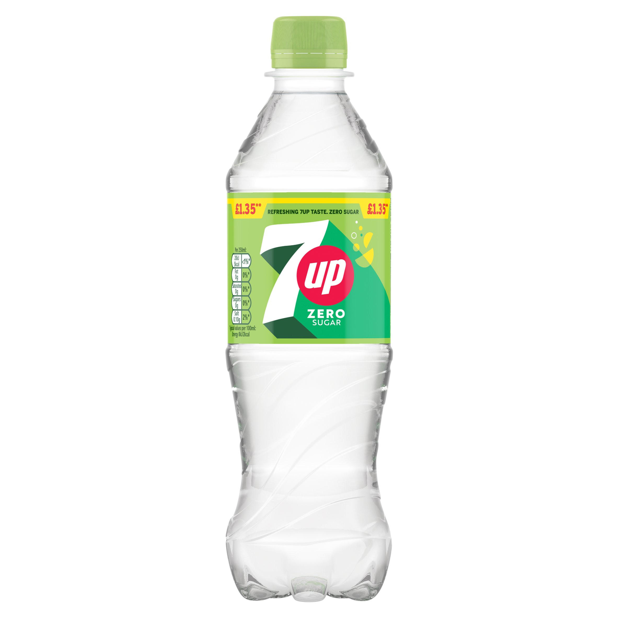 7UP Zero Sugar Lemon & Lime Bottle PMP 500ml