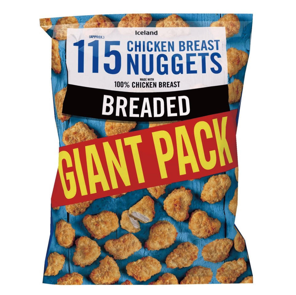 Iceland 115 (approx.) Breaded Chicken Breast Nuggets 1.61kg Breaded