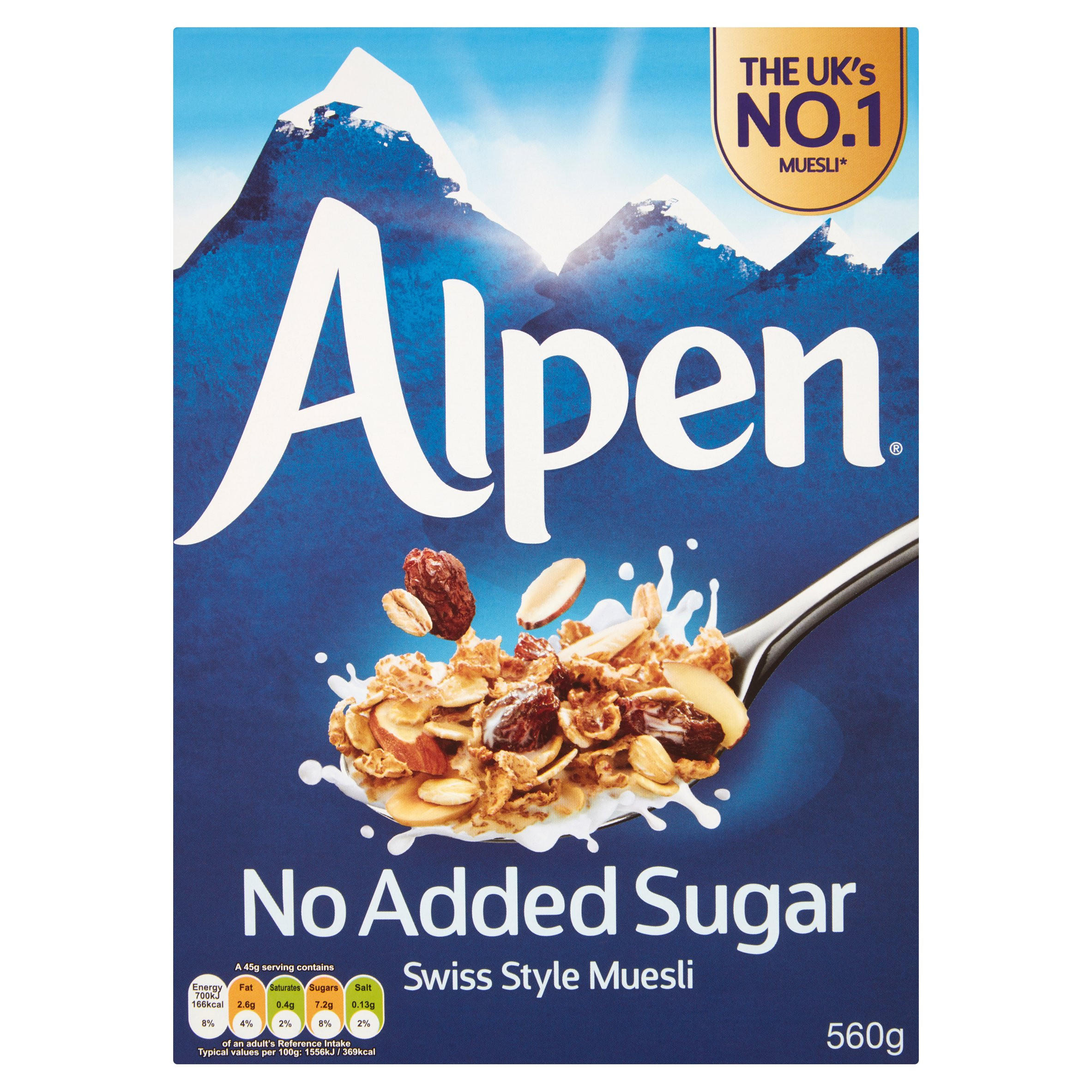 Alpen No Added Sugar Swiss Style Muesli 560g Family Cereal Iceland