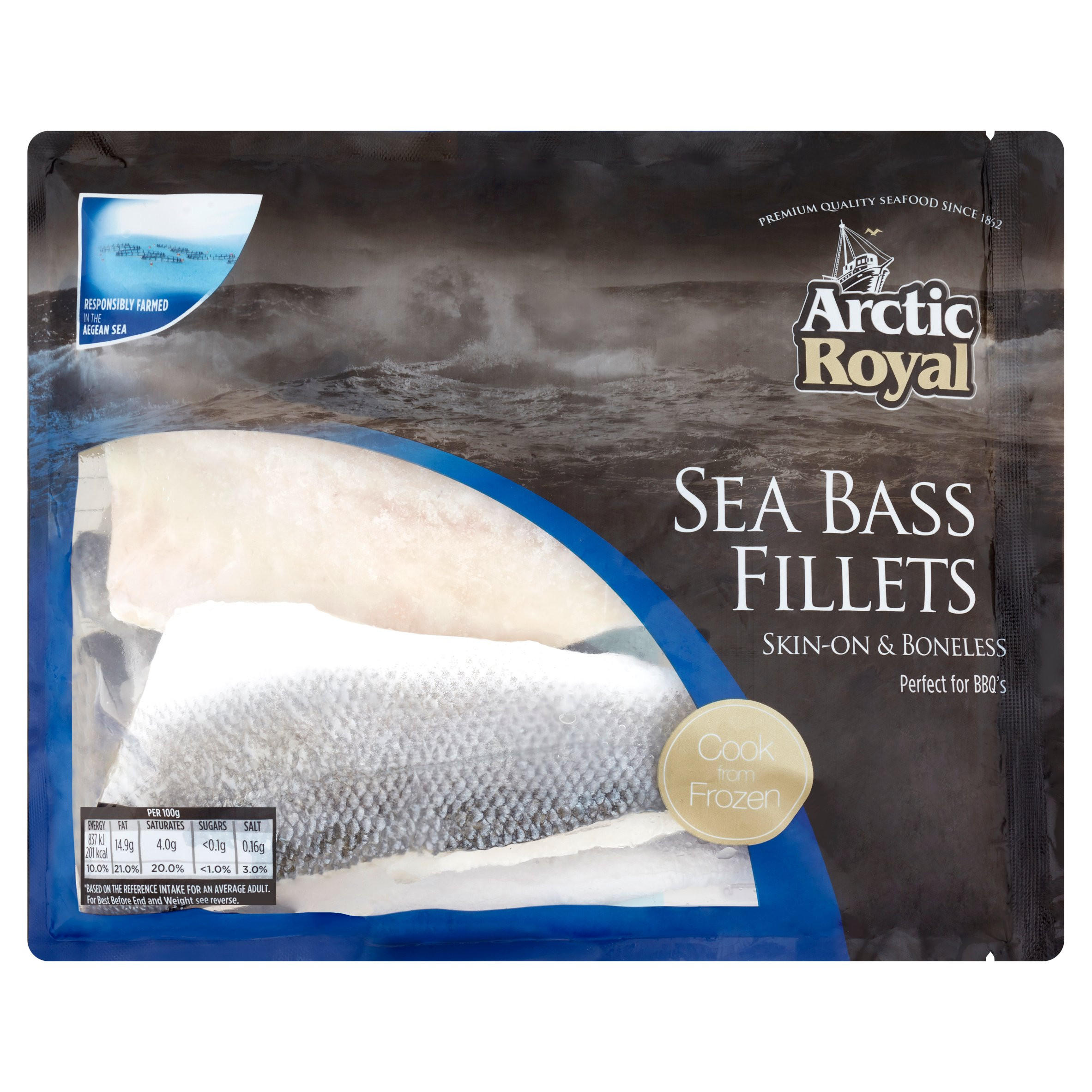 Arctic Royal Skin On Boneless Sea Bass Fillets 600g Fish Fillets Iceland Foods