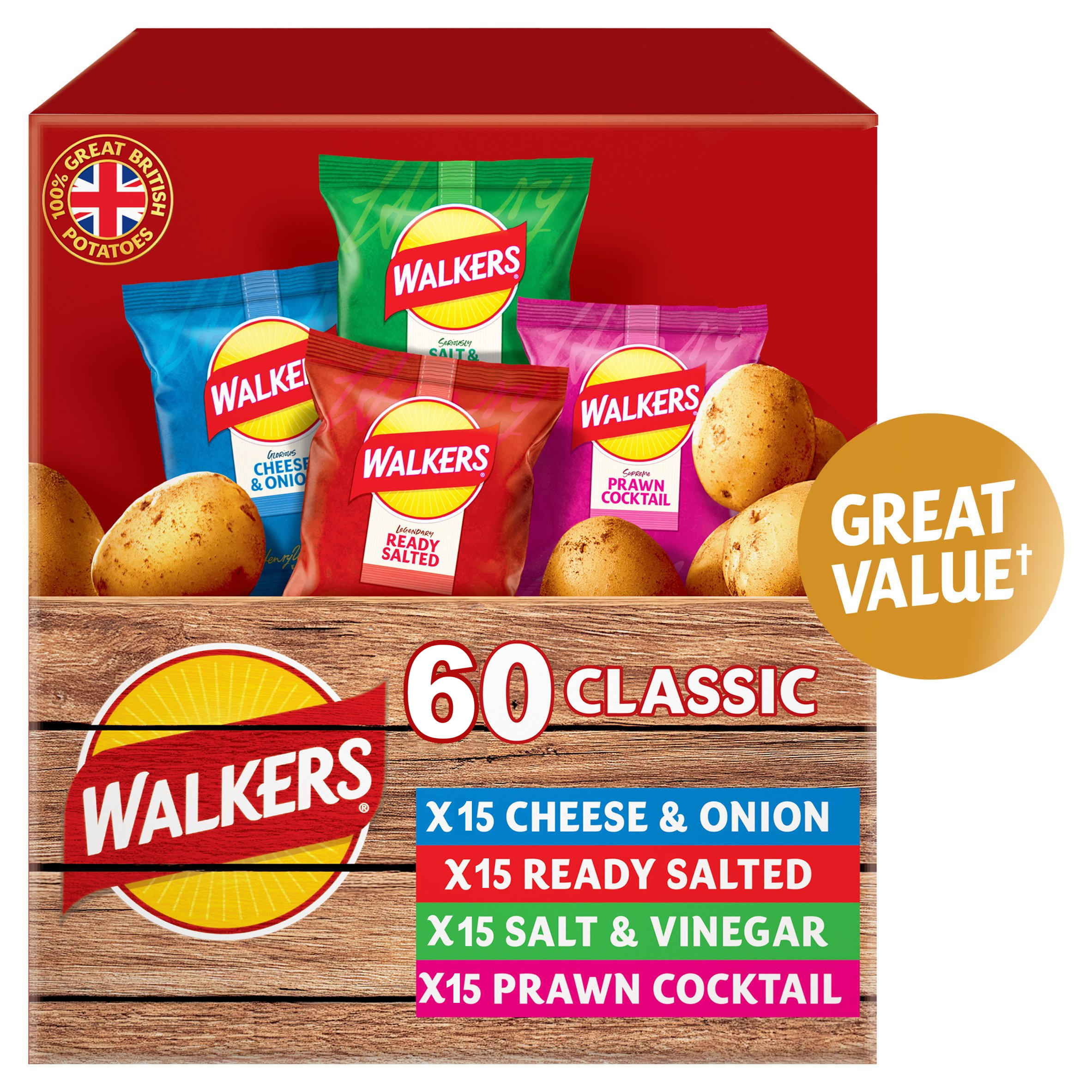 Walkers 60 Pack Box Variety Crisps