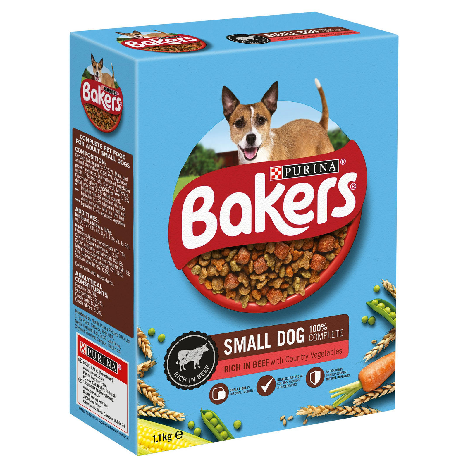 Bakers Small Dry Dog Food Beef and Veg 1.1kg Dog Food