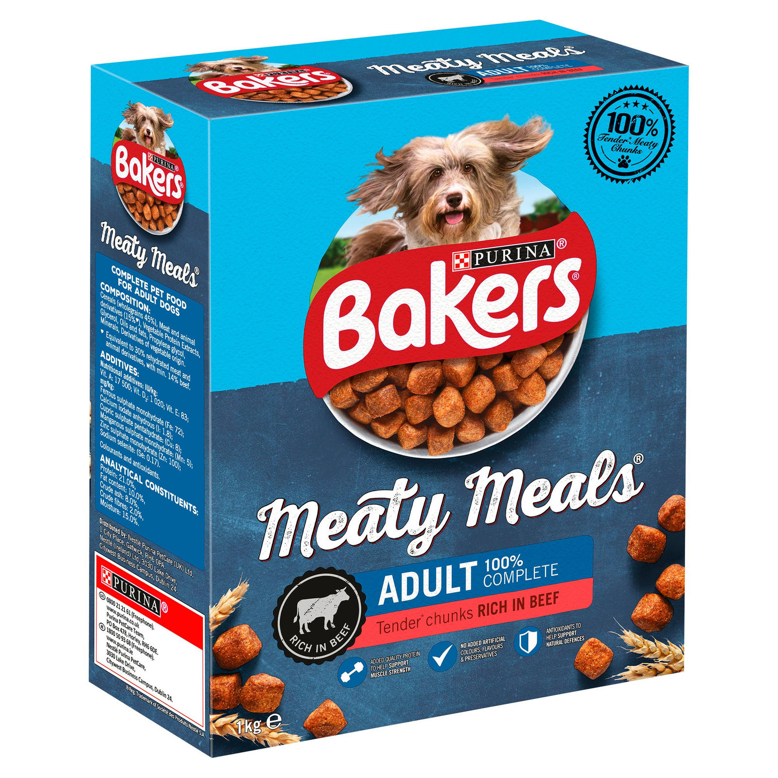 Bakers Meaty Meals Adult Dry Dog Food Beef 1kg Dog Food