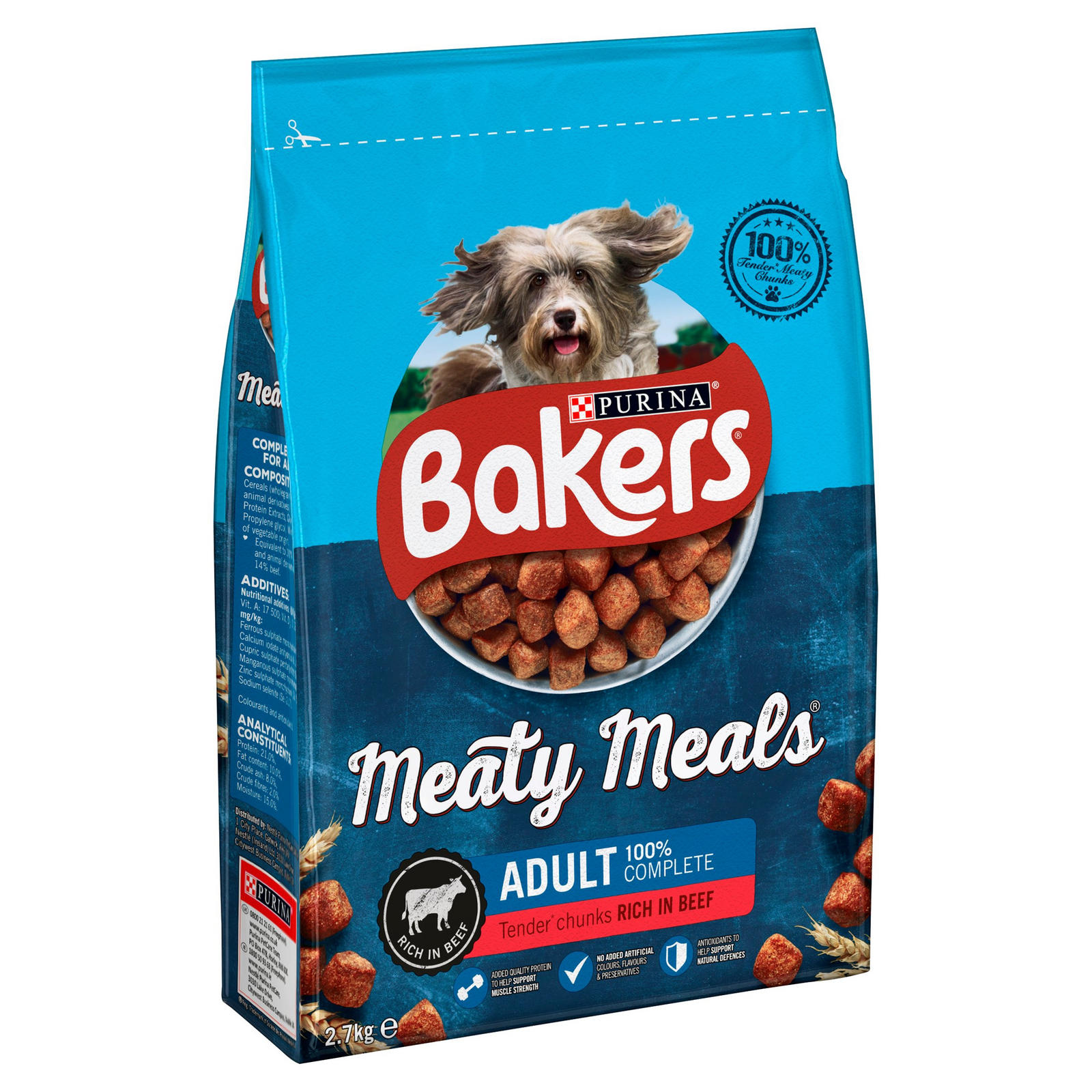 Bakers Meaty Meals Adult Dry Dog Food Beef 2.7kg Dog