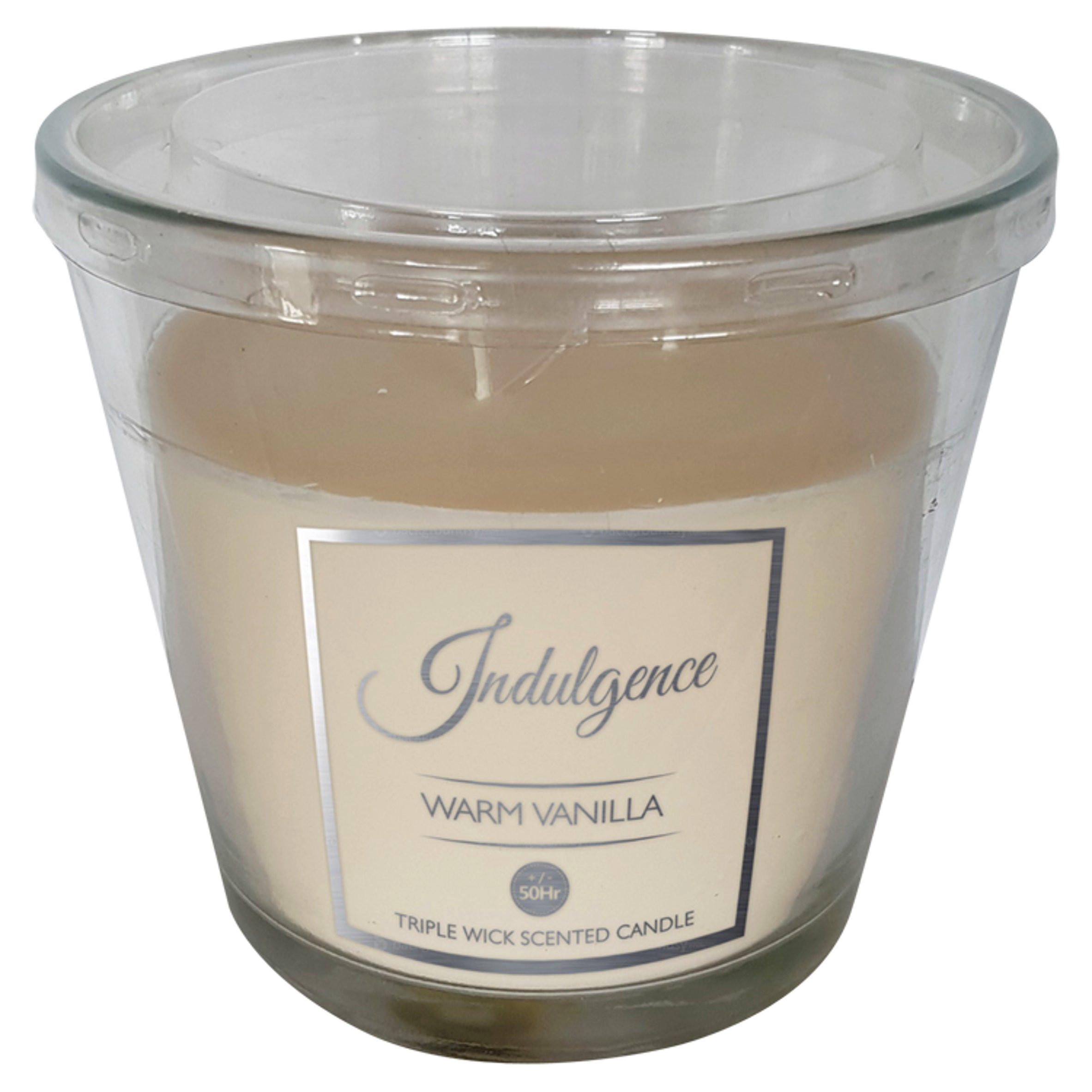 Indulgence Warm Vanilla Triple Wick Scented Candle Novelty Gifts