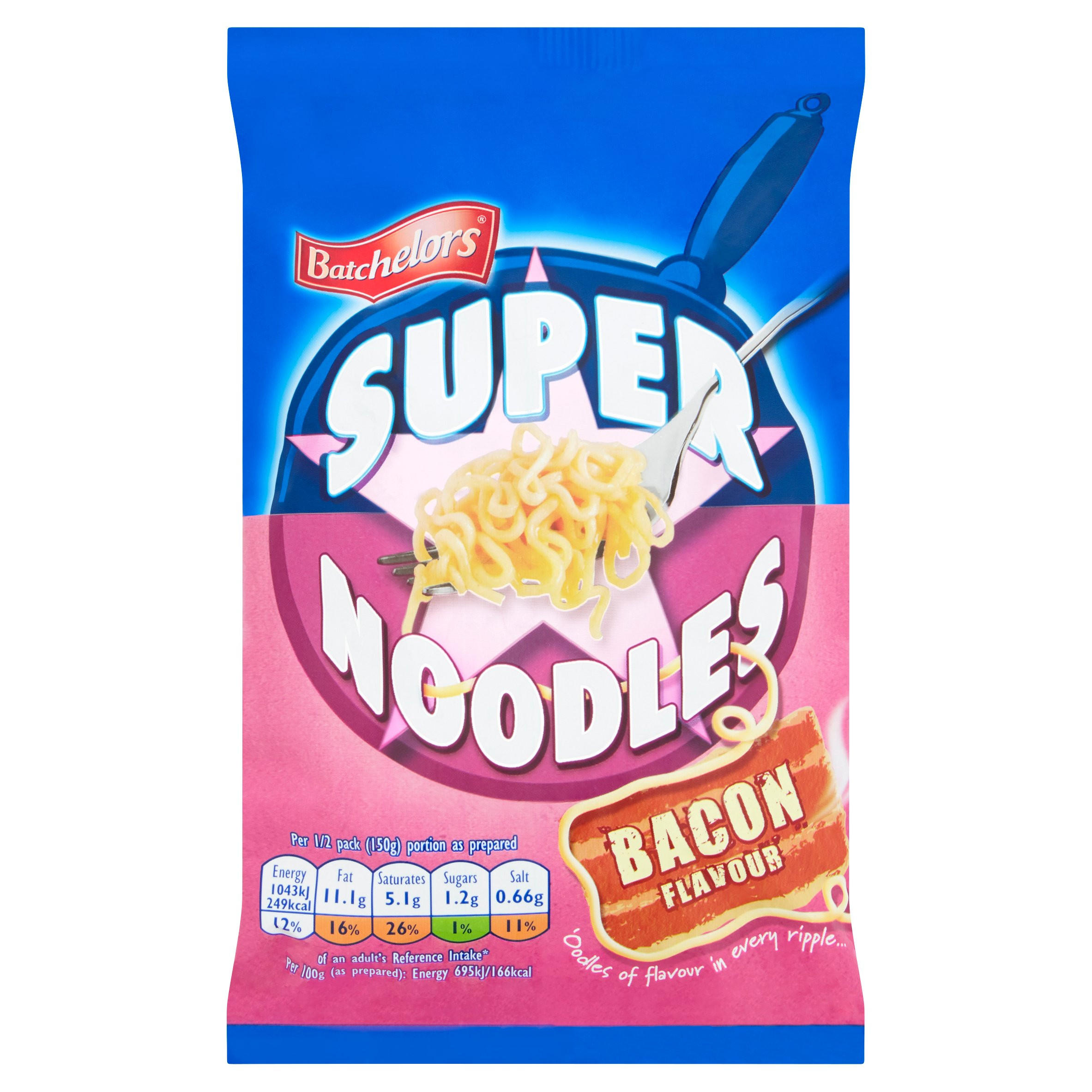 Batchelors Super Noodles Bacon Flavour 100g Packet Rice, Pasta