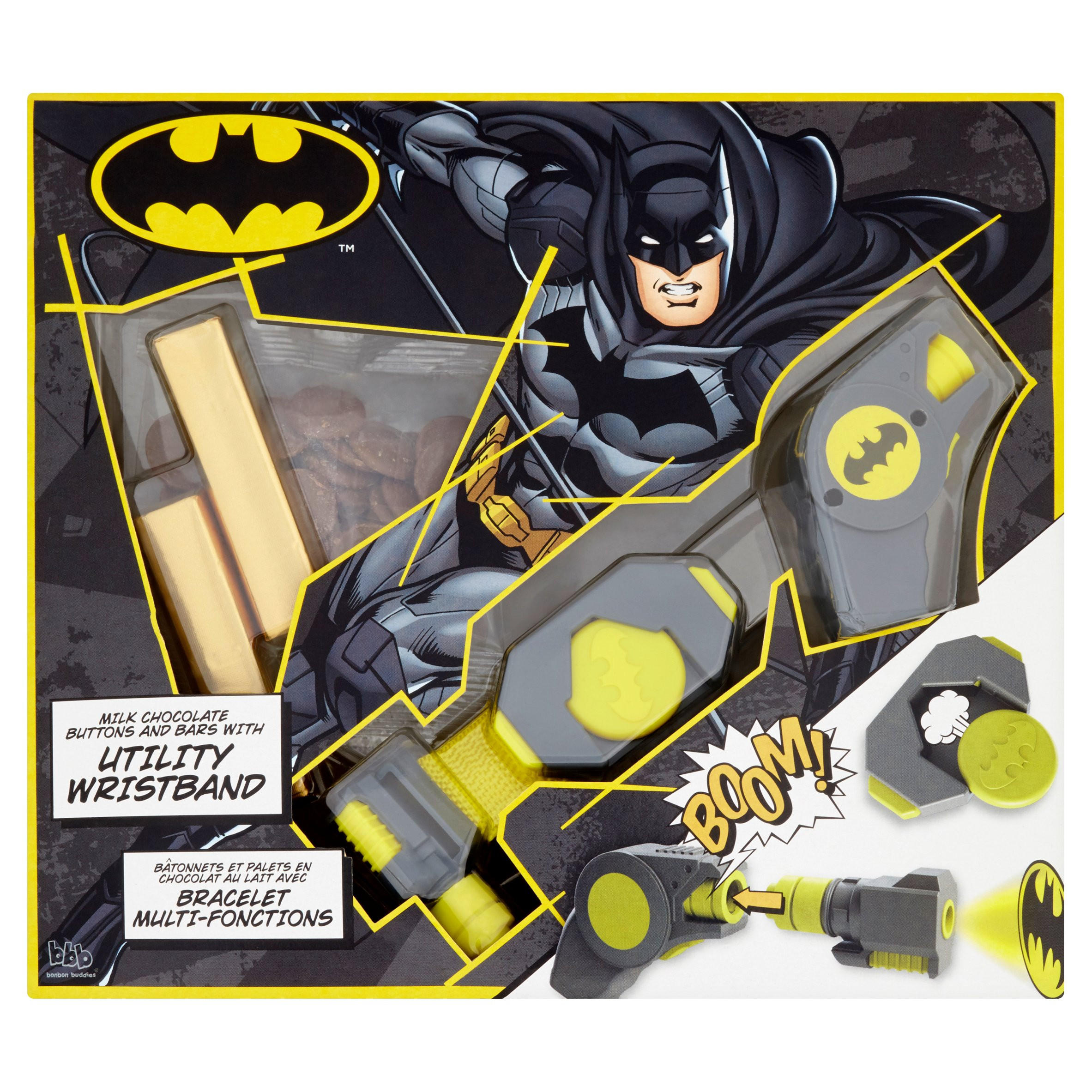 Batman Milk Chocolate Buttons and Bars with Utility Wristband 55g | Single Chocolate  Bars & Bags | Iceland Foods