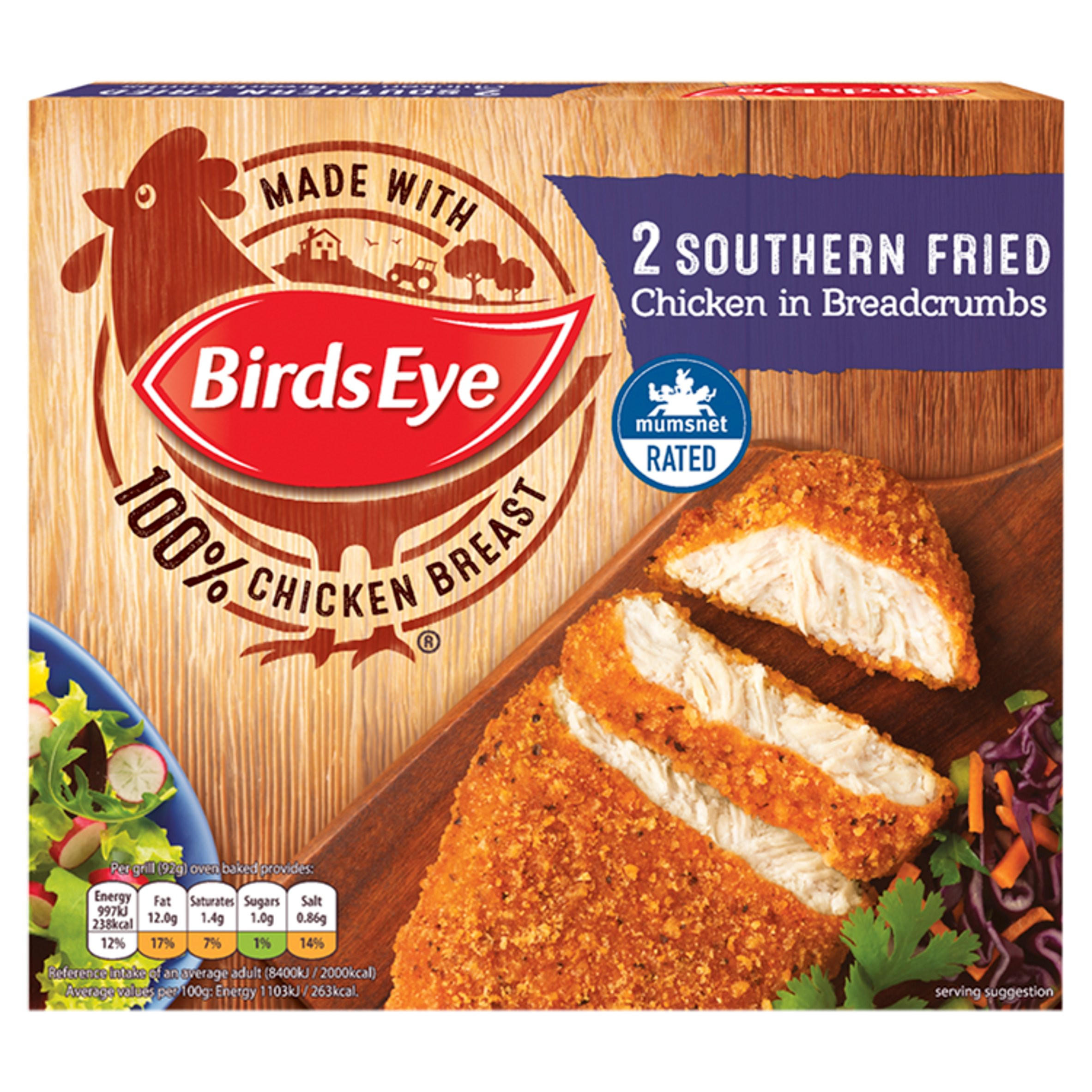 Birds Eye 2 Southern Fried Chicken In Breadcrumbs 180g Chicken Birds Eye 2 Southern Fried Chicken In Breadcrumbs 180g Chicken