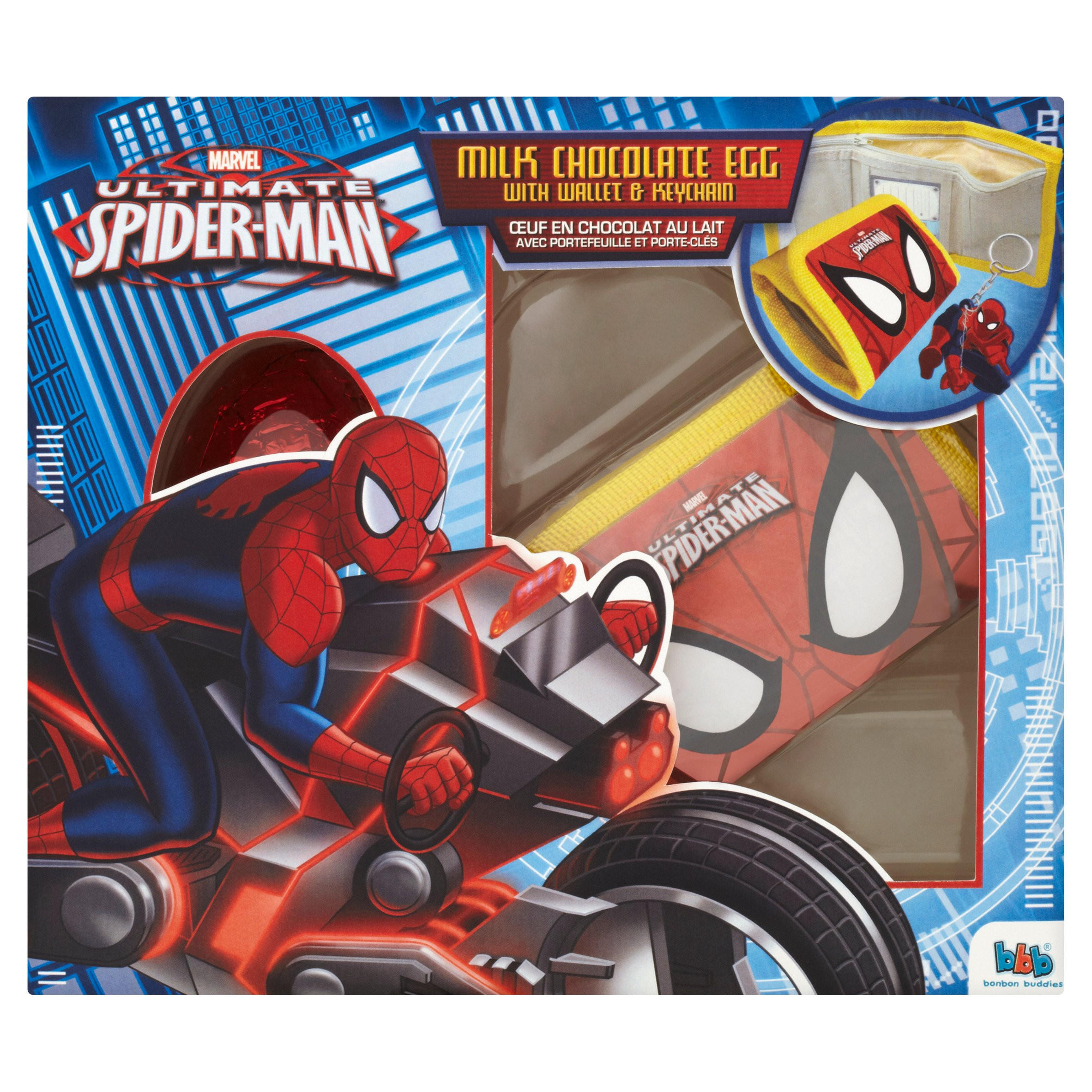 Marvel Ultimate Spiderman Milk Chocolate Egg with Wallet & Keychain 55g |  Iceland Foods