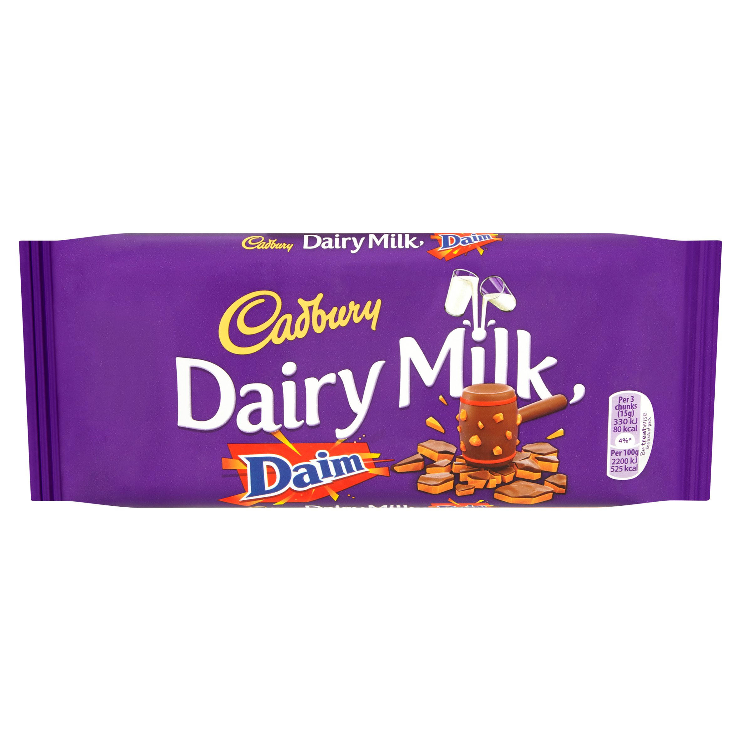 Cadbury Dairy Milk with Daim Chocolate Bar 120g Single Chocolate Bars