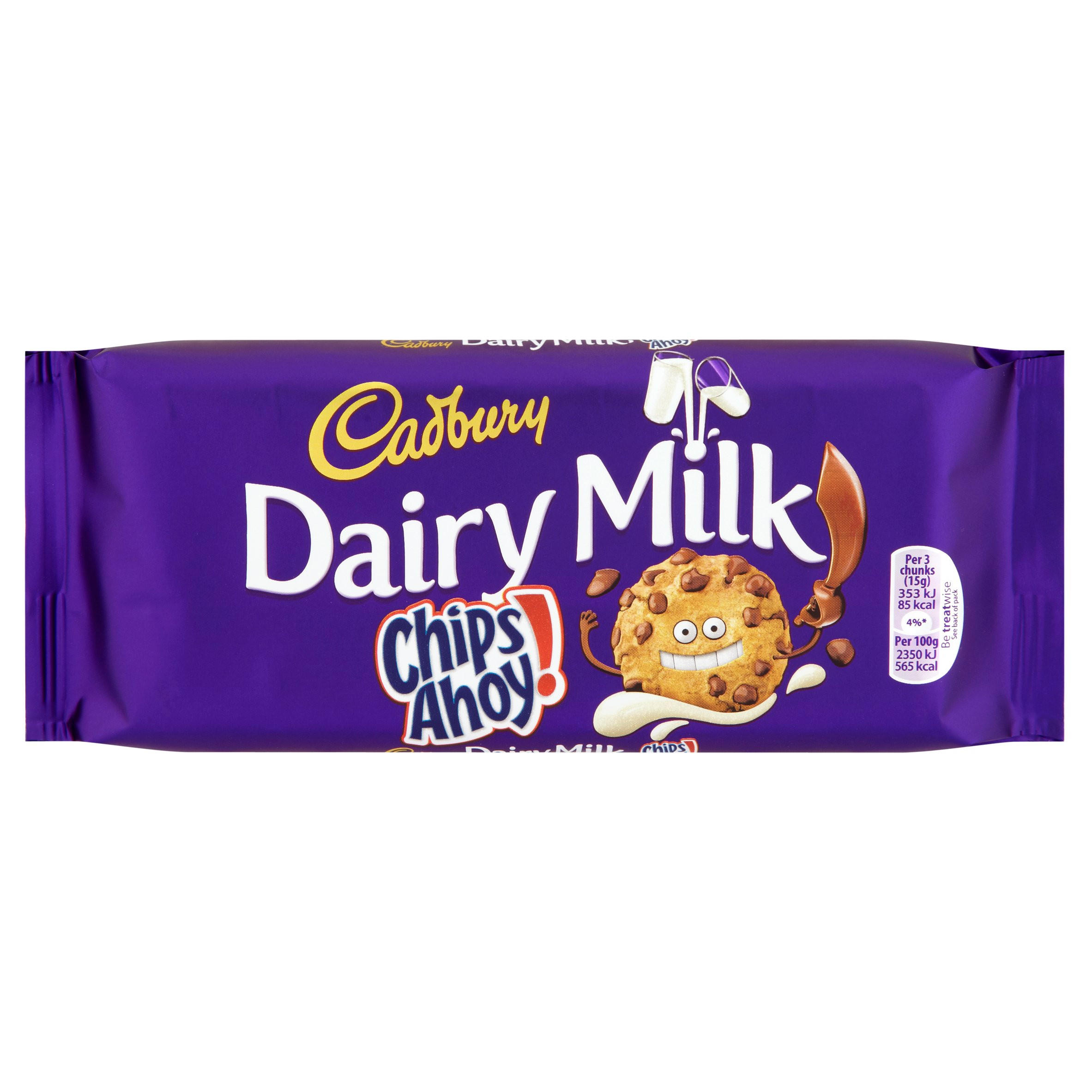 Cadbury Dairy Milk with Chips Ahoy Chocolate Bar 120g Sweet Biscuits