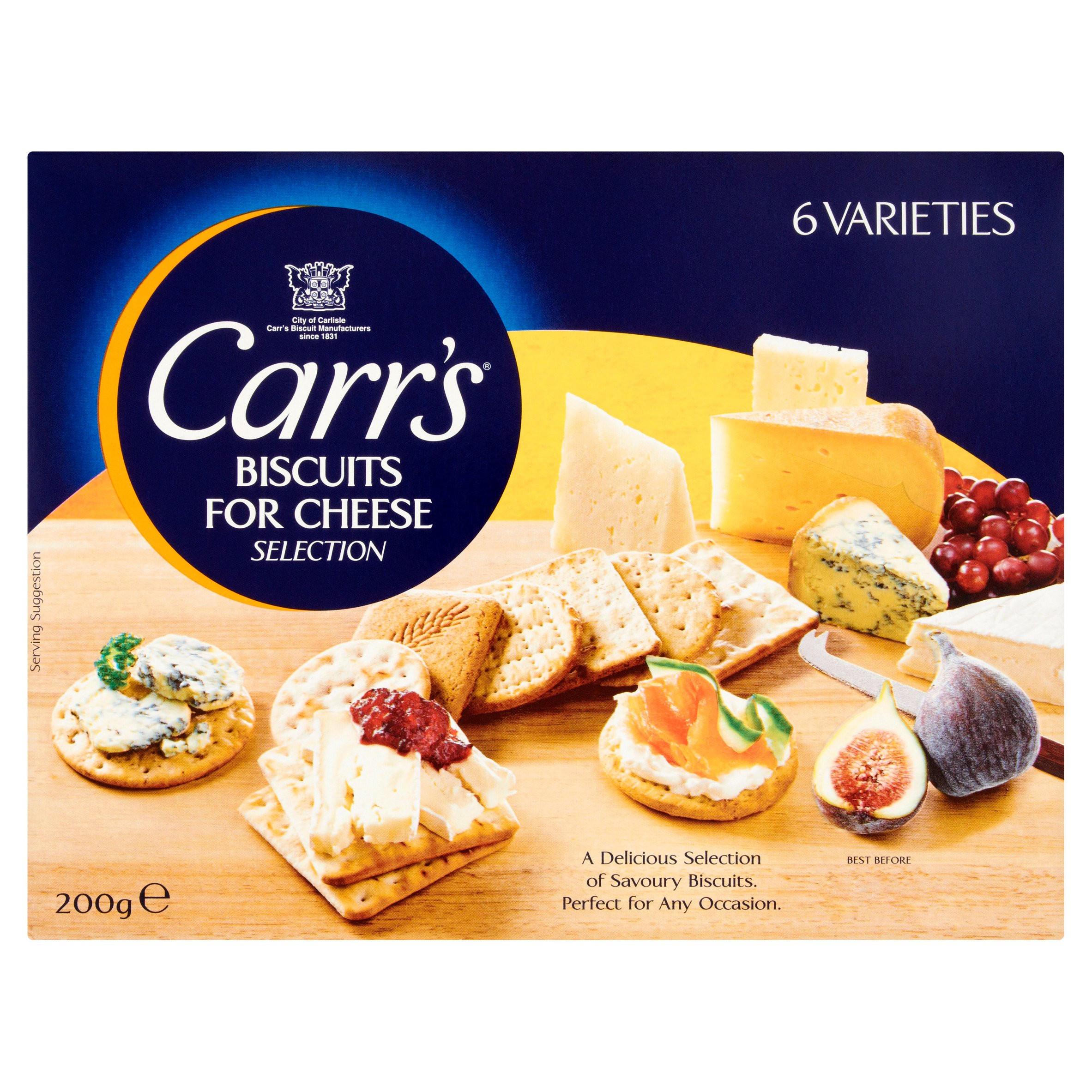 Carr's Biscuits for Cheese Selection 6 Varieties 200g Crackers