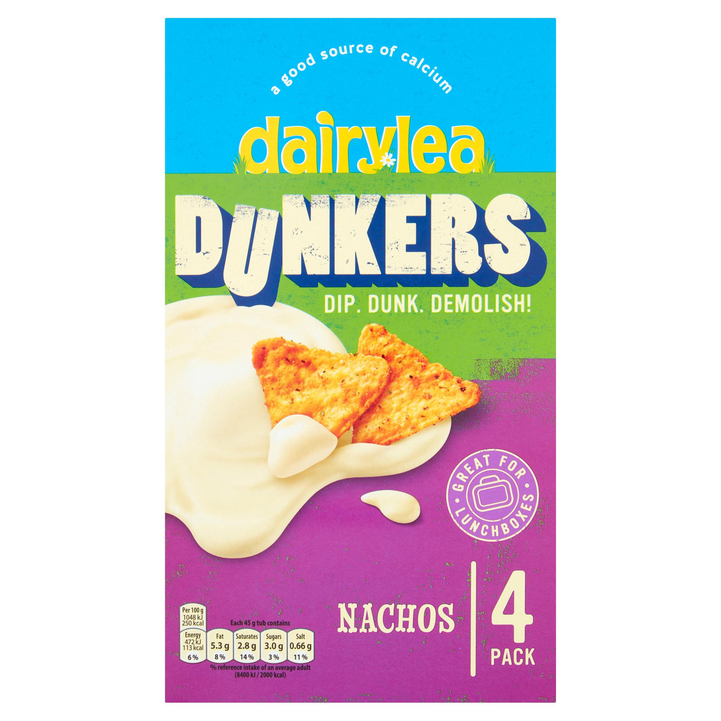 Dairylea Dunkers Nachos 4 Pack 180g Cheese Snacks & Spreads Iceland