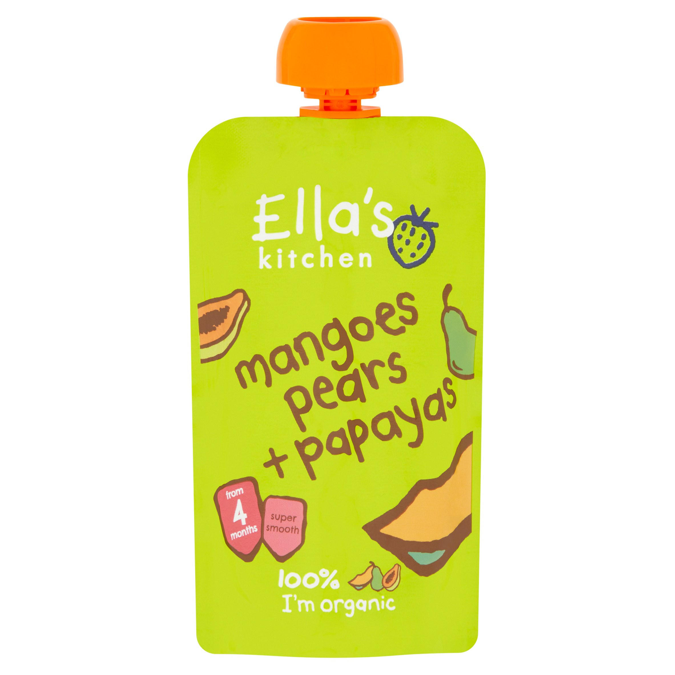 Ella's Kitchen Organic Mangoes, Pears and Papaya Baby Pouch 4+ Months ...