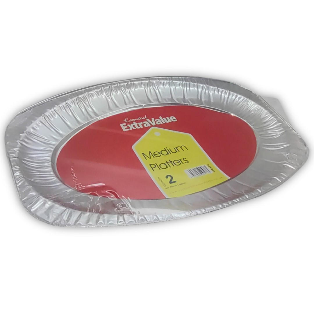 Essential Housewares Super Value Small Foil Platters x 2 Cooking