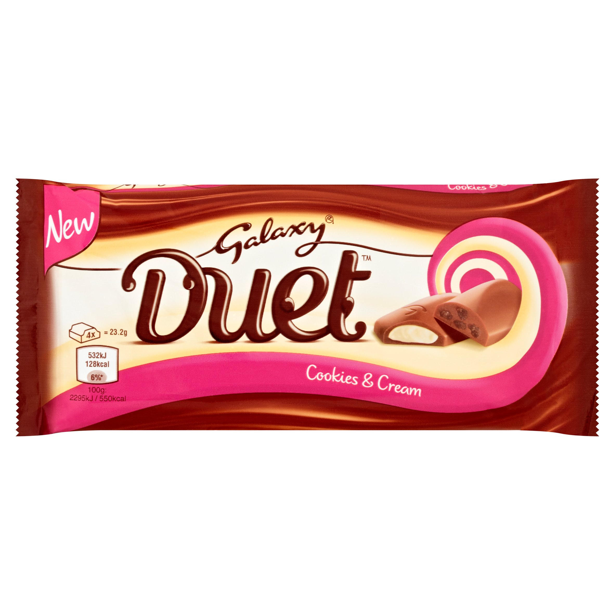 GALAXY® Duet Cookies & Cream 93g Single Chocolate Bars & Bags