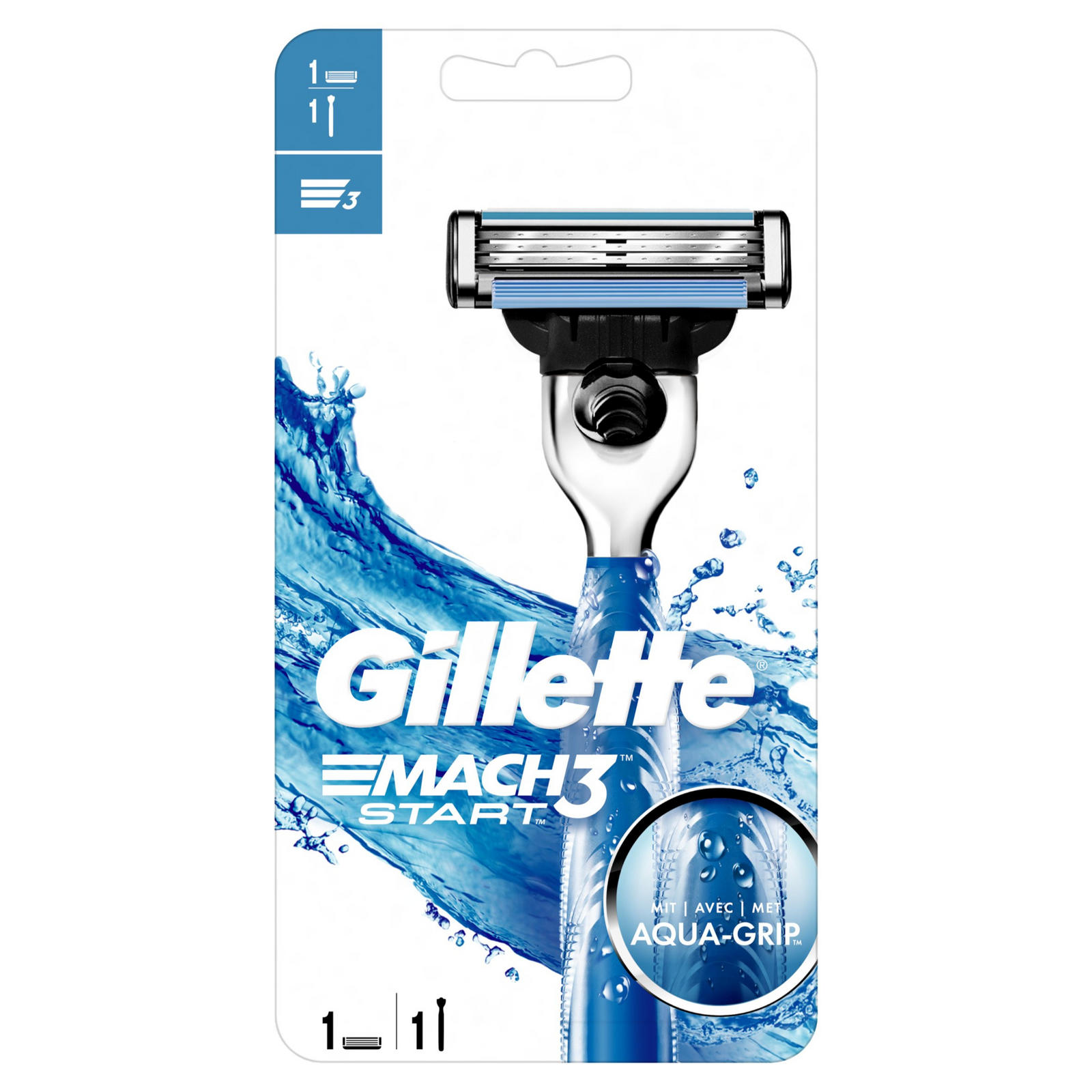 Gillette Mach3 Start Razor For Men With Aqua-Grip Handle | Mens ...
