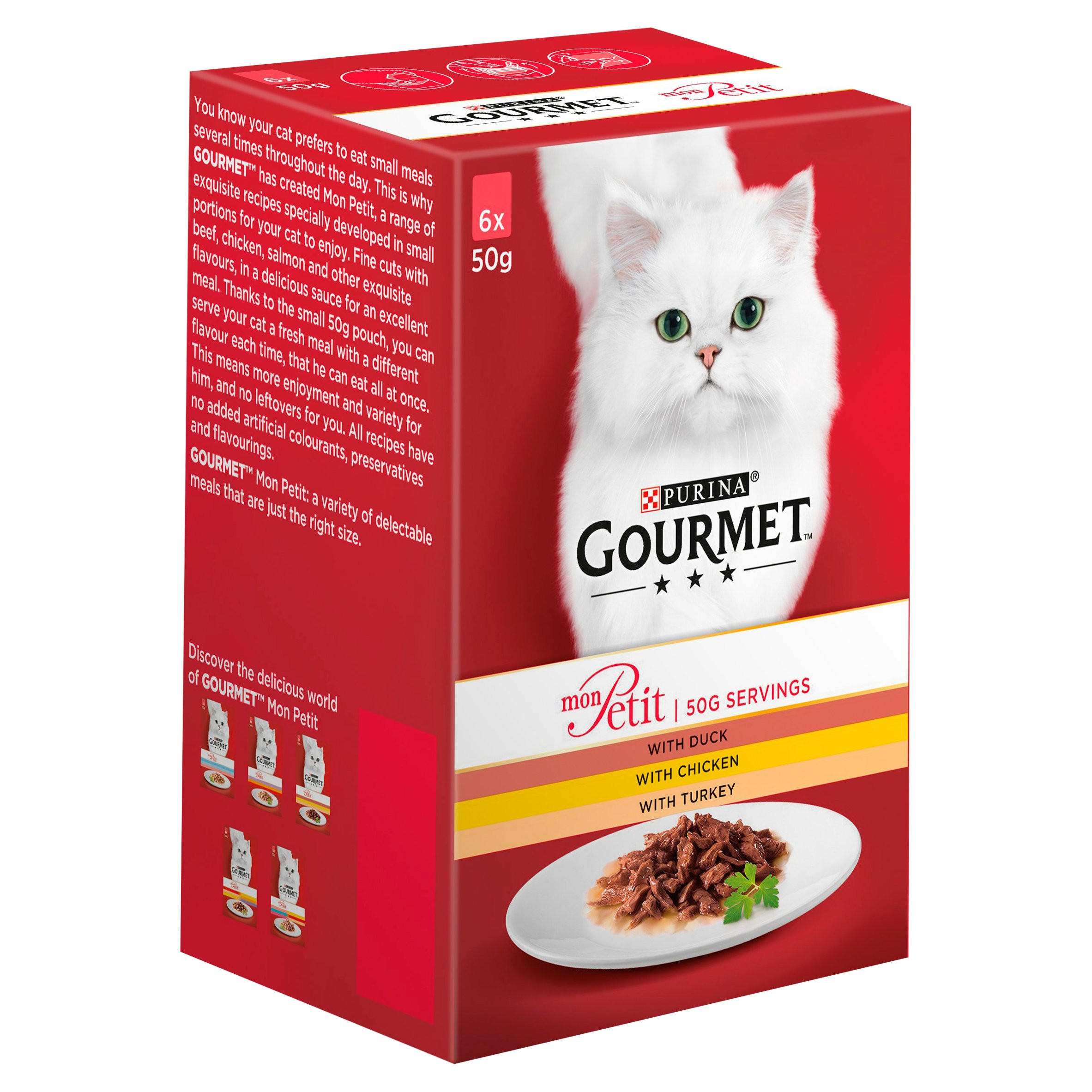 Gourmet Mon Petit Cat Food Pouches Poultry 6 x 50g | Cat Food | Iceland ...