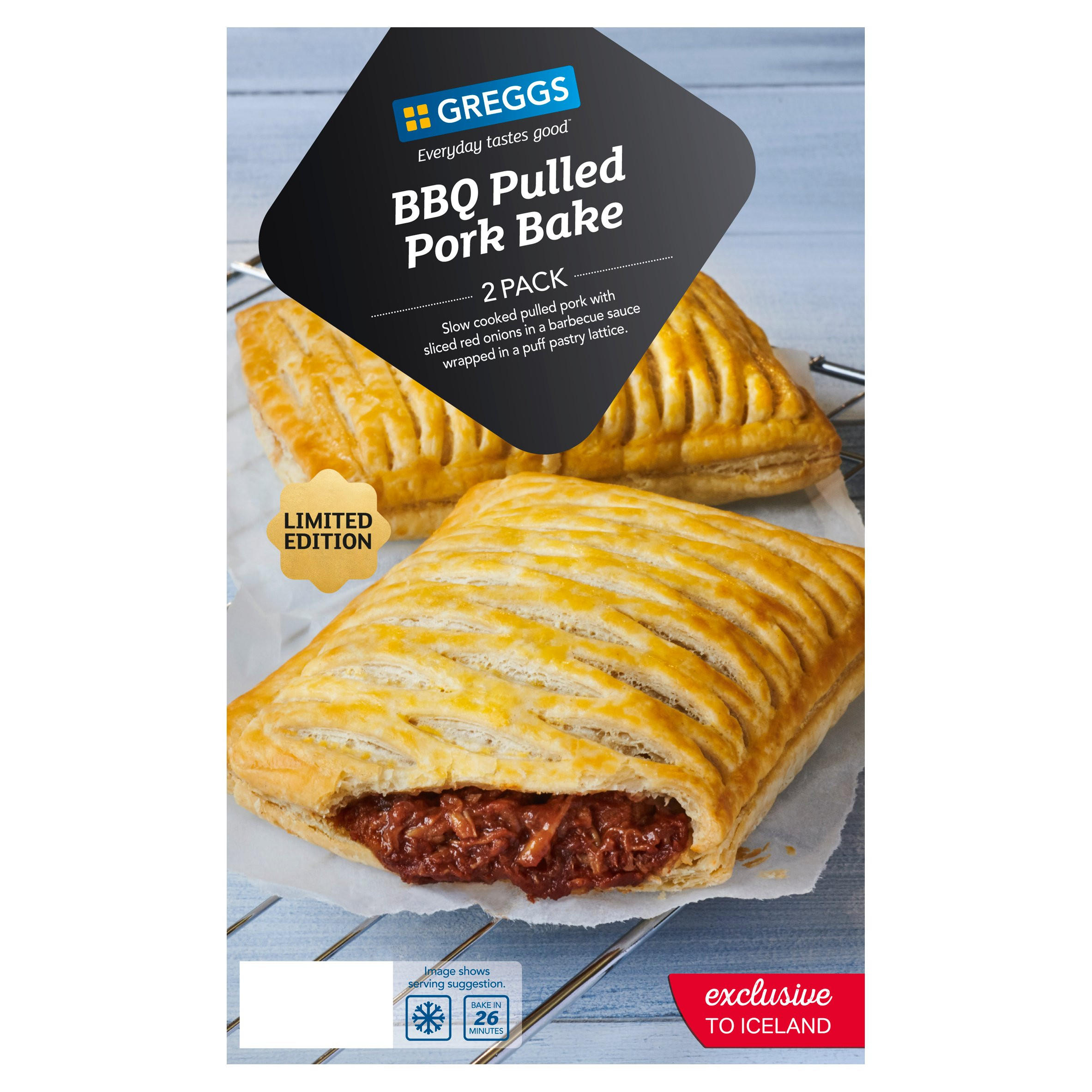 Greggs Limited Edition 2 BBQ Pulled Pork Bakes 310g | Greggs | Iceland ...