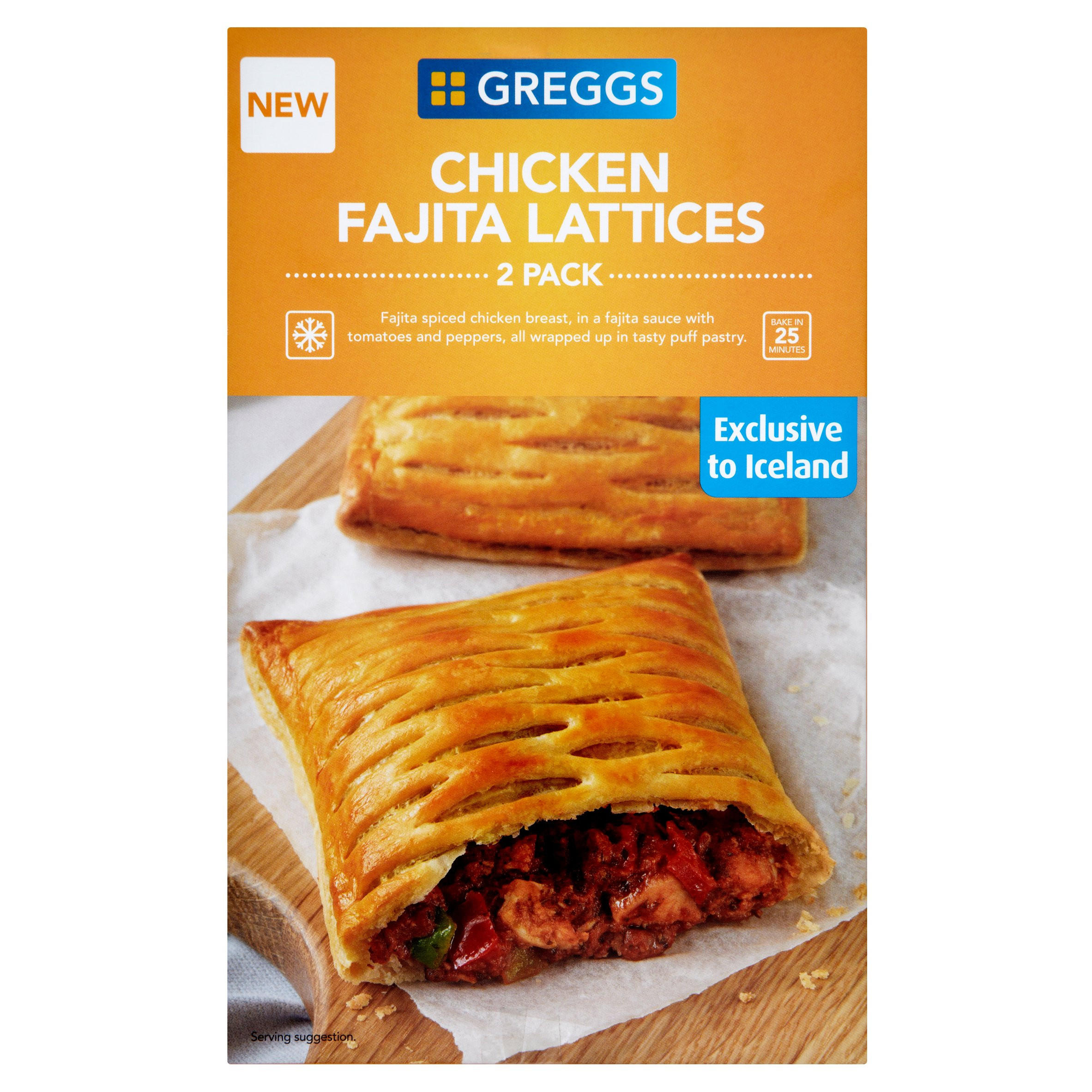 Greggs 2 Chicken Fajita Lattices 284g | Greggs | Iceland Foods