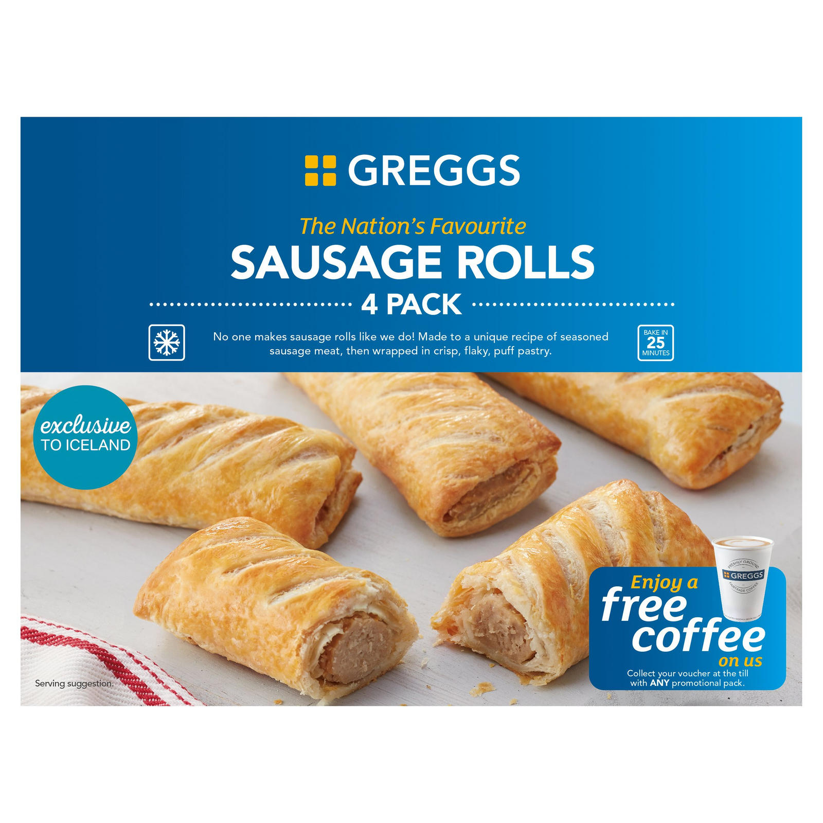 Greggs 4 Sausage Rolls 427g