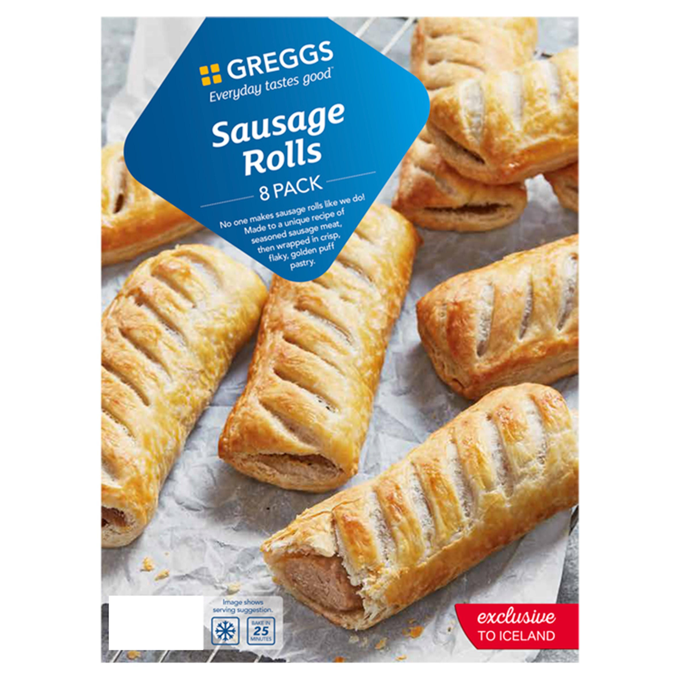 Greggs 8 Sausage Rolls 854g | Greggs | Iceland Foods