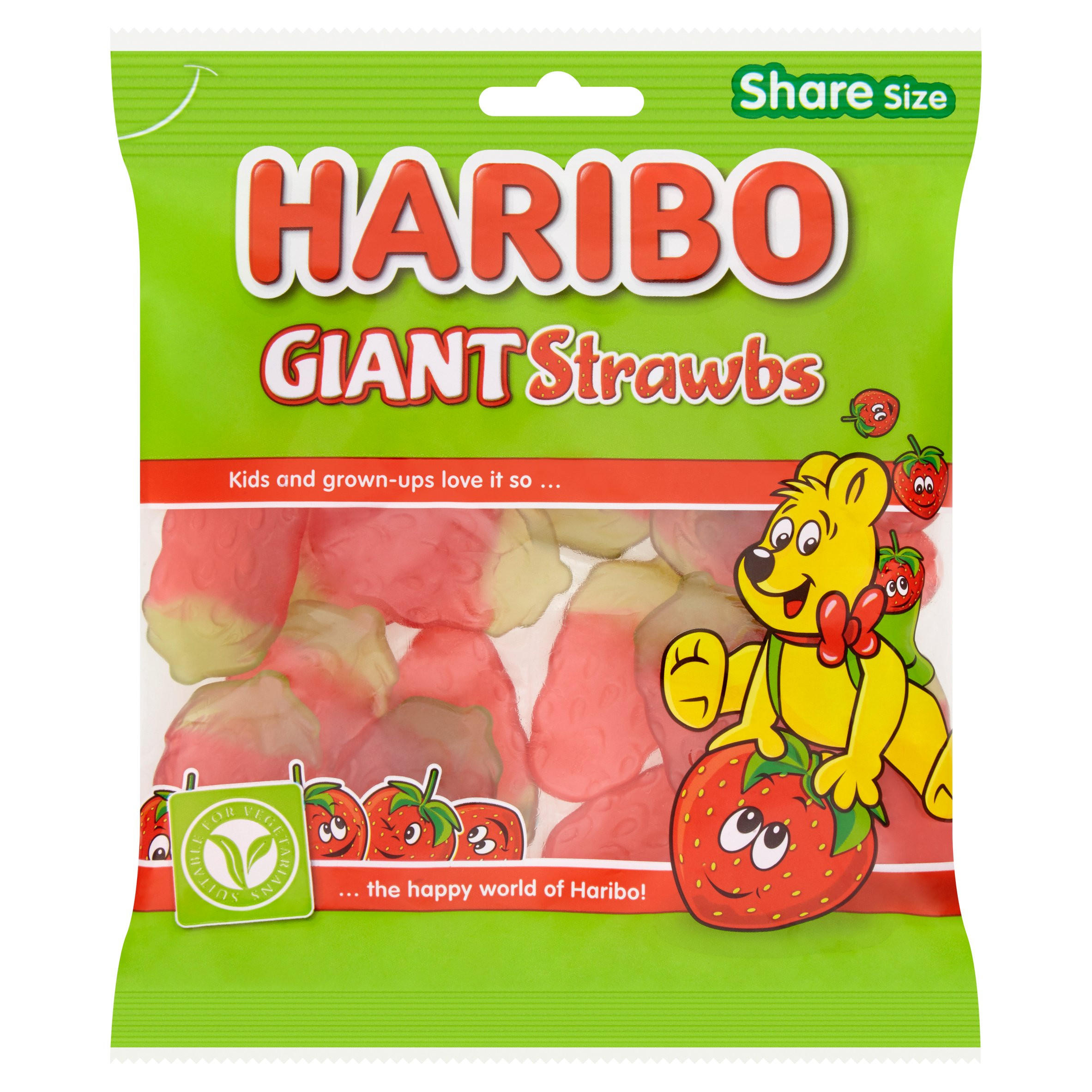 HARIBO Giant Strawbs Bag 190g Sweets Iceland Foods HARIBO Giant Strawbs Bag 190g Sweets Iceland Foods