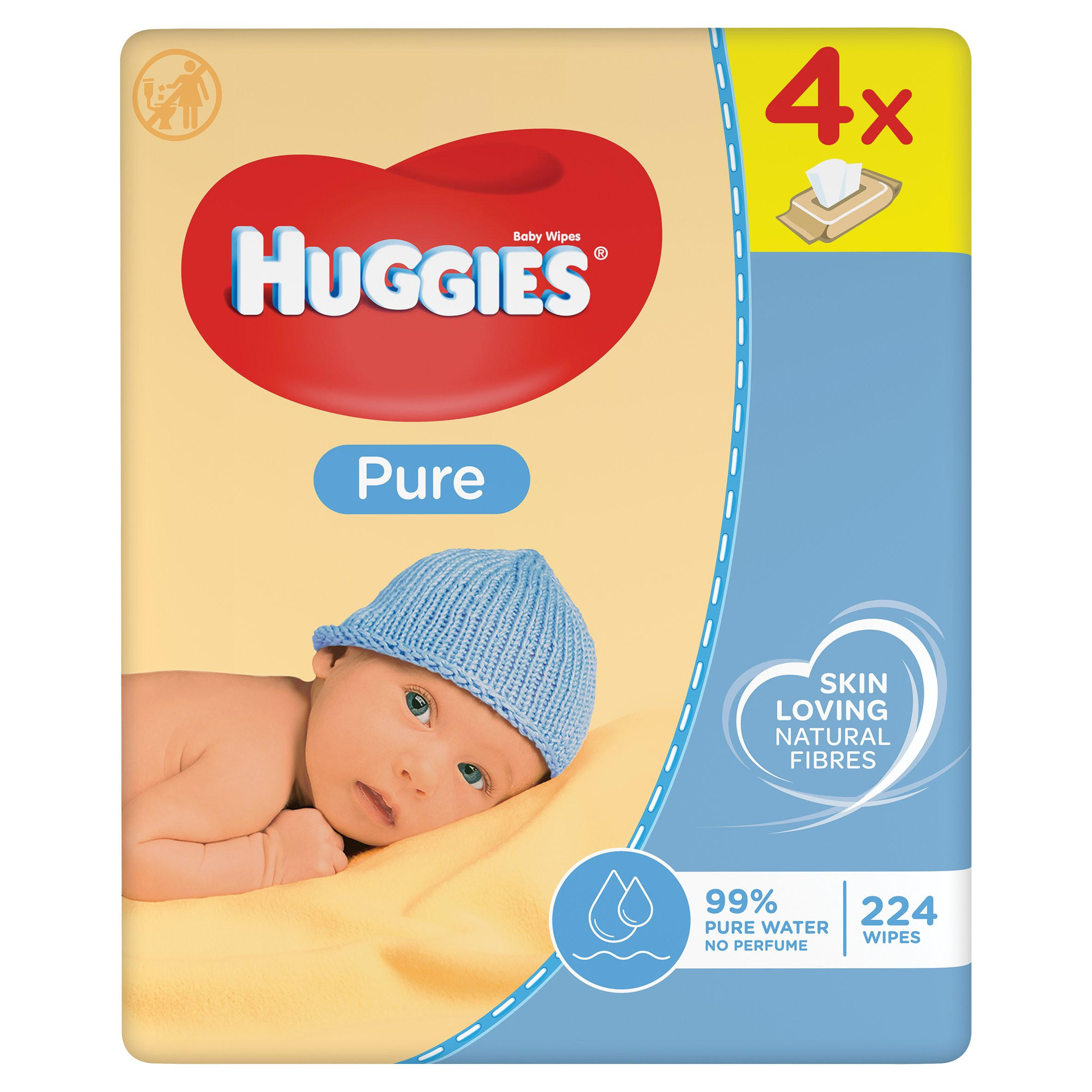 Huggies® Pure Baby Wipes 4 Pack (56 Wipes/Pack, 224 Wipes Total