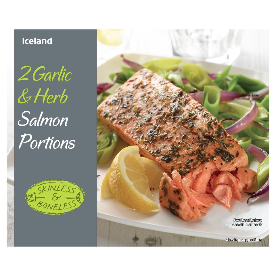 Iceland 2 Garlic and Herb Salmon Portions 250g