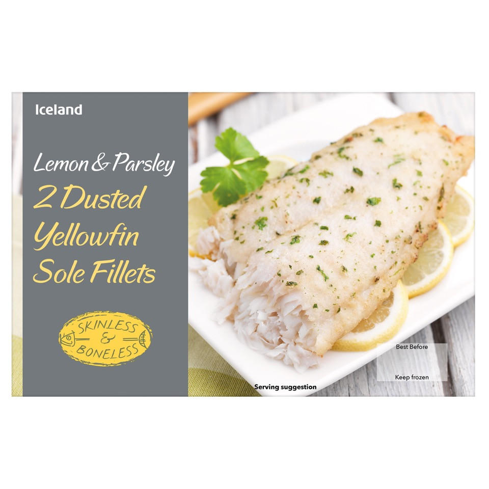 Iceland 2 Dusted Yellowfin Sole Fillets Lemon and Parsley 250g