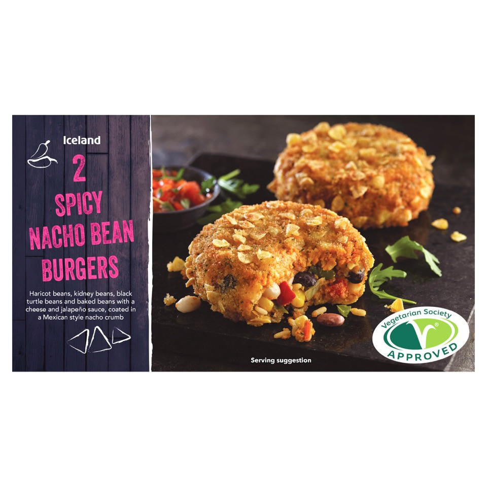 Iceland 2 Spicy Nacho Bean Burgers 270g