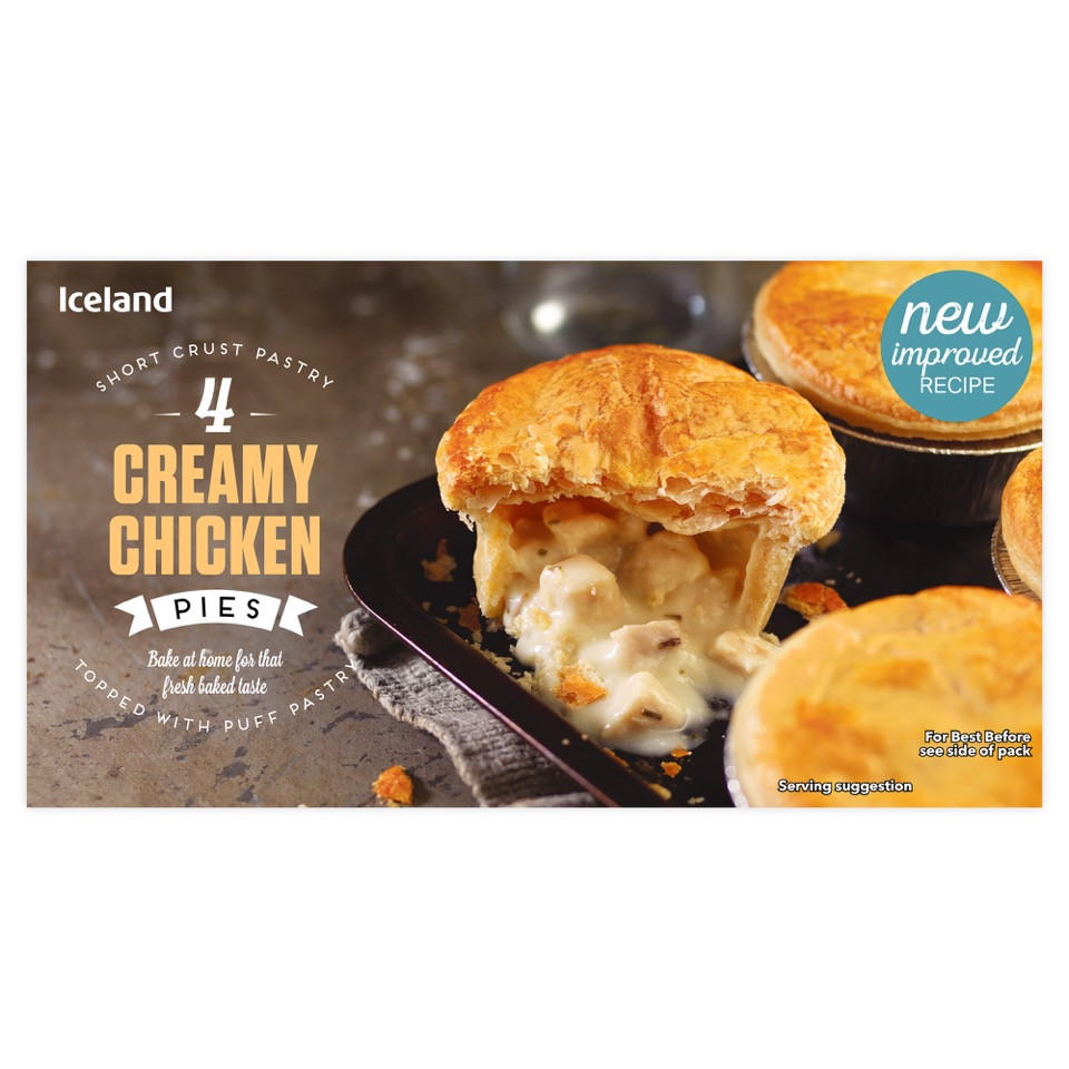Iceland 4 Creamy Chicken Pies 568g