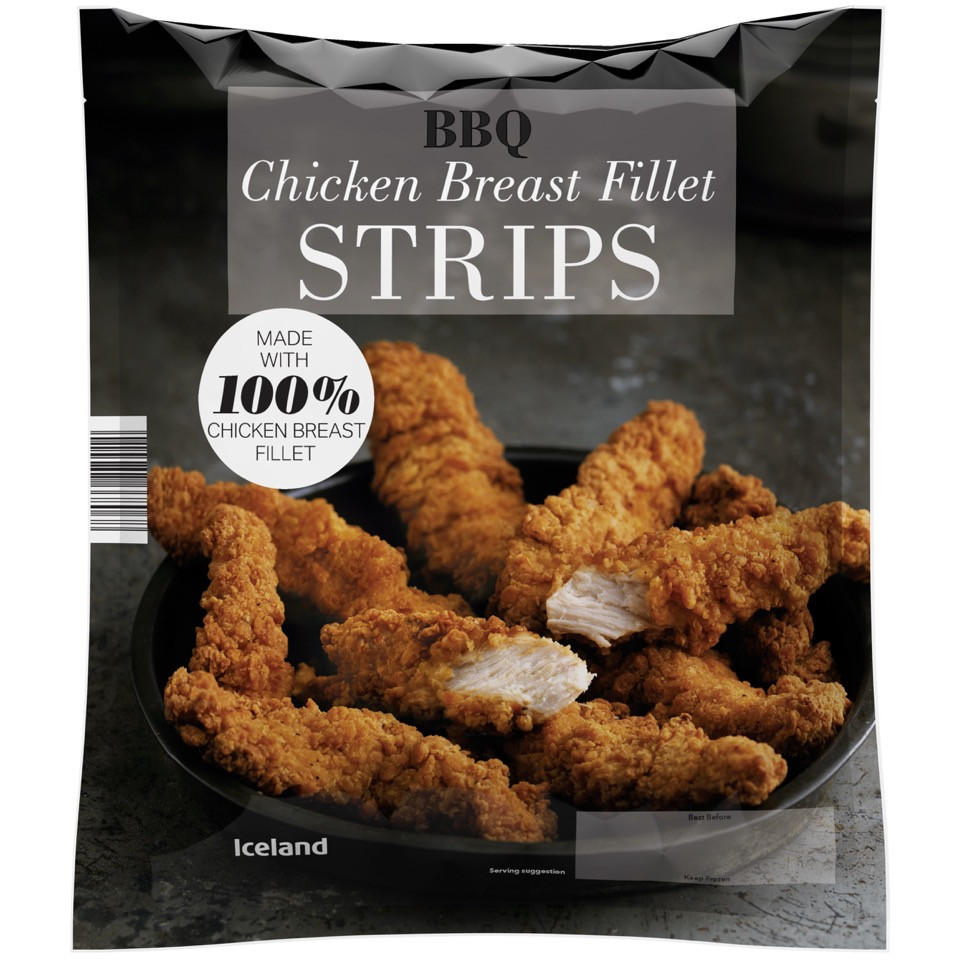 Iceland Barbecue Chicken Breast Fillet Strips 600g