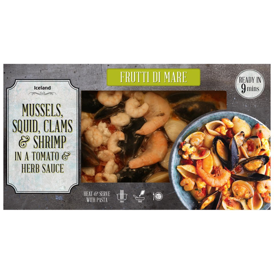 Iceland Mussels, Clams and Prawns in a Squid, Tomato and Herb Sauce 450g