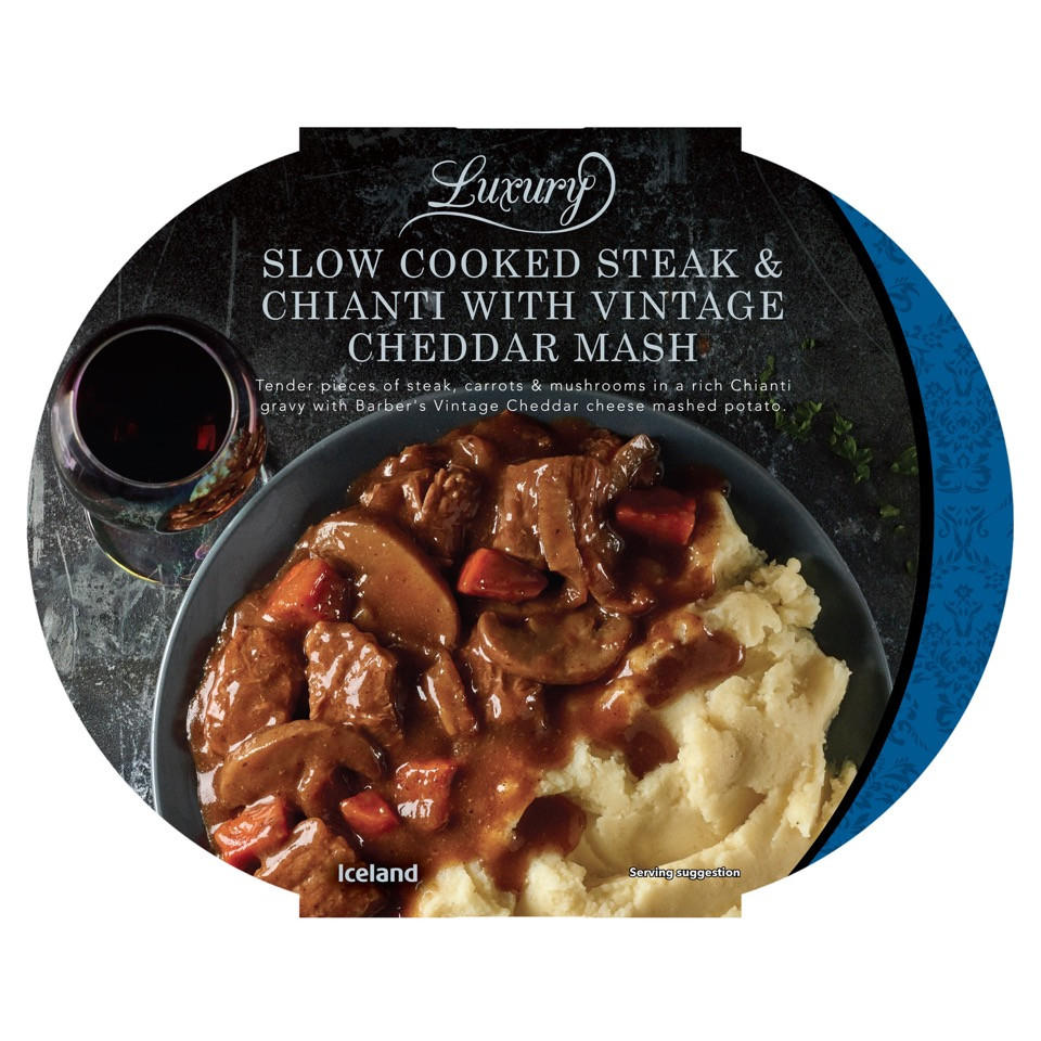 Iceland Luxury Steak and Chianti Casserole with Cheddar Mash 450g