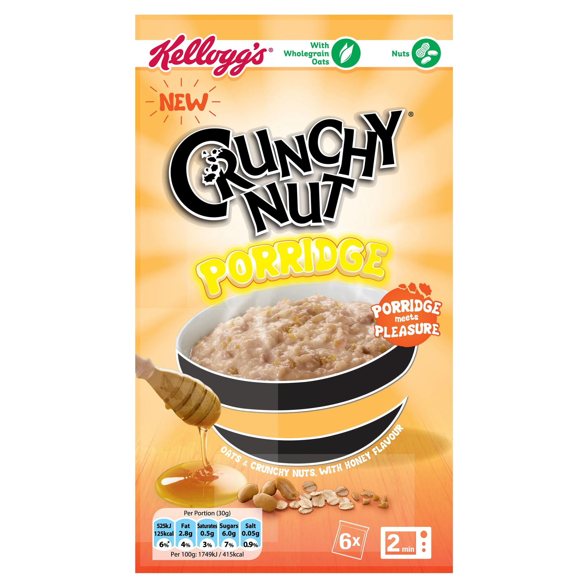 Kellogg's Crunchy Nut Porridge 6 x 30g (180g) Oats & Porridge