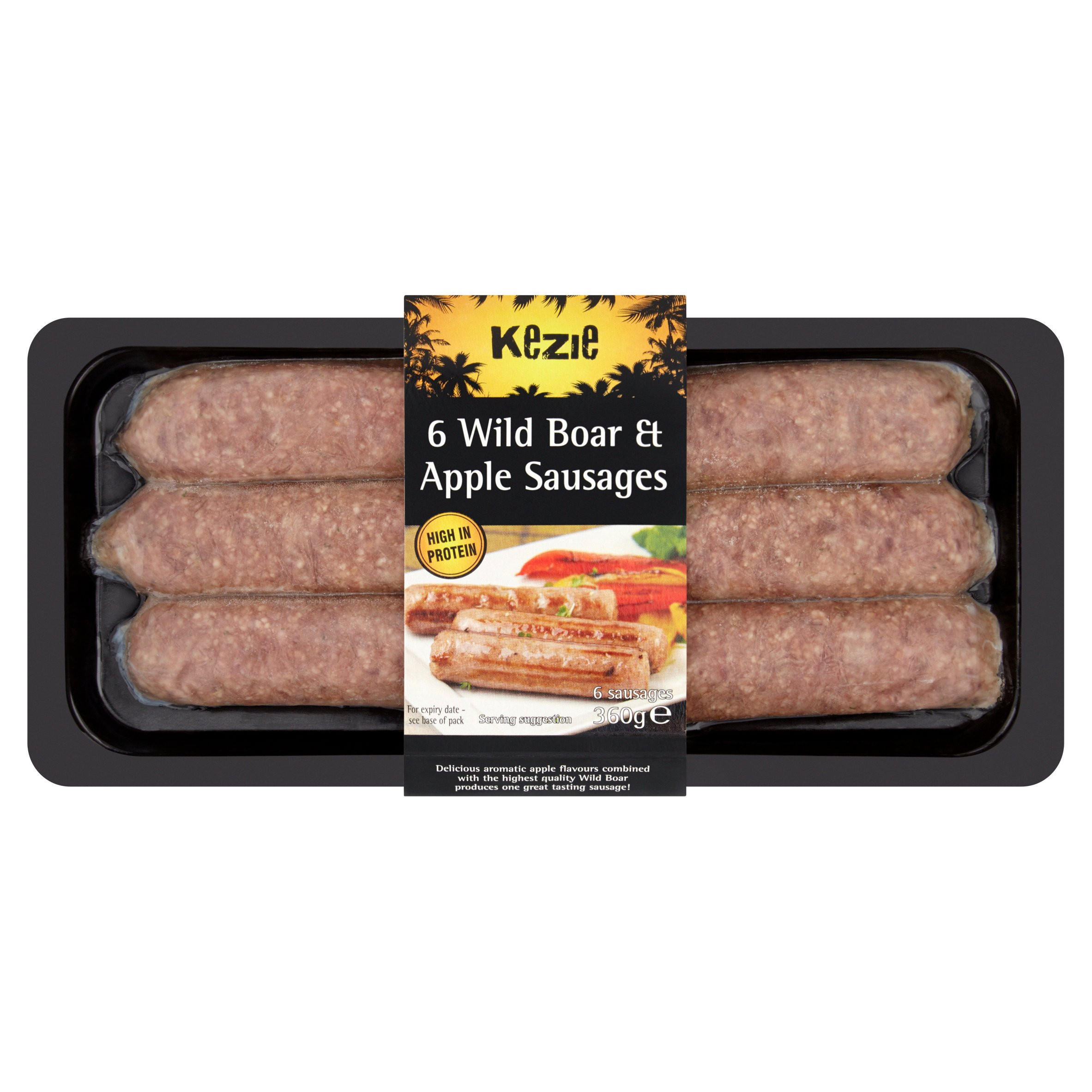 Kezie 6 Wild Boar & Apple Sausages 360g Sausages Iceland Foods