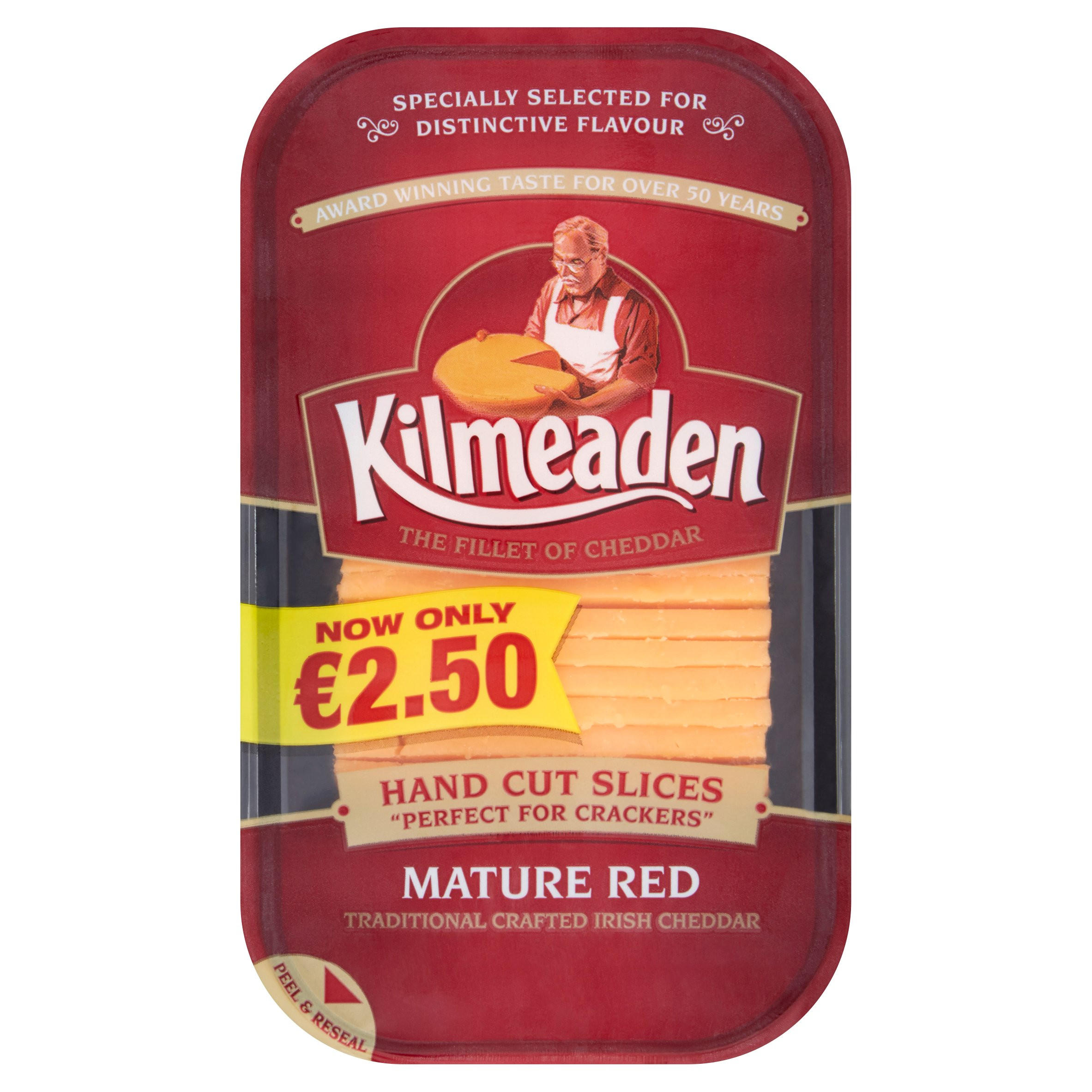 Kilmeaden Hand Cut Slices Mature Red 230g Grated & Sliced Cheese