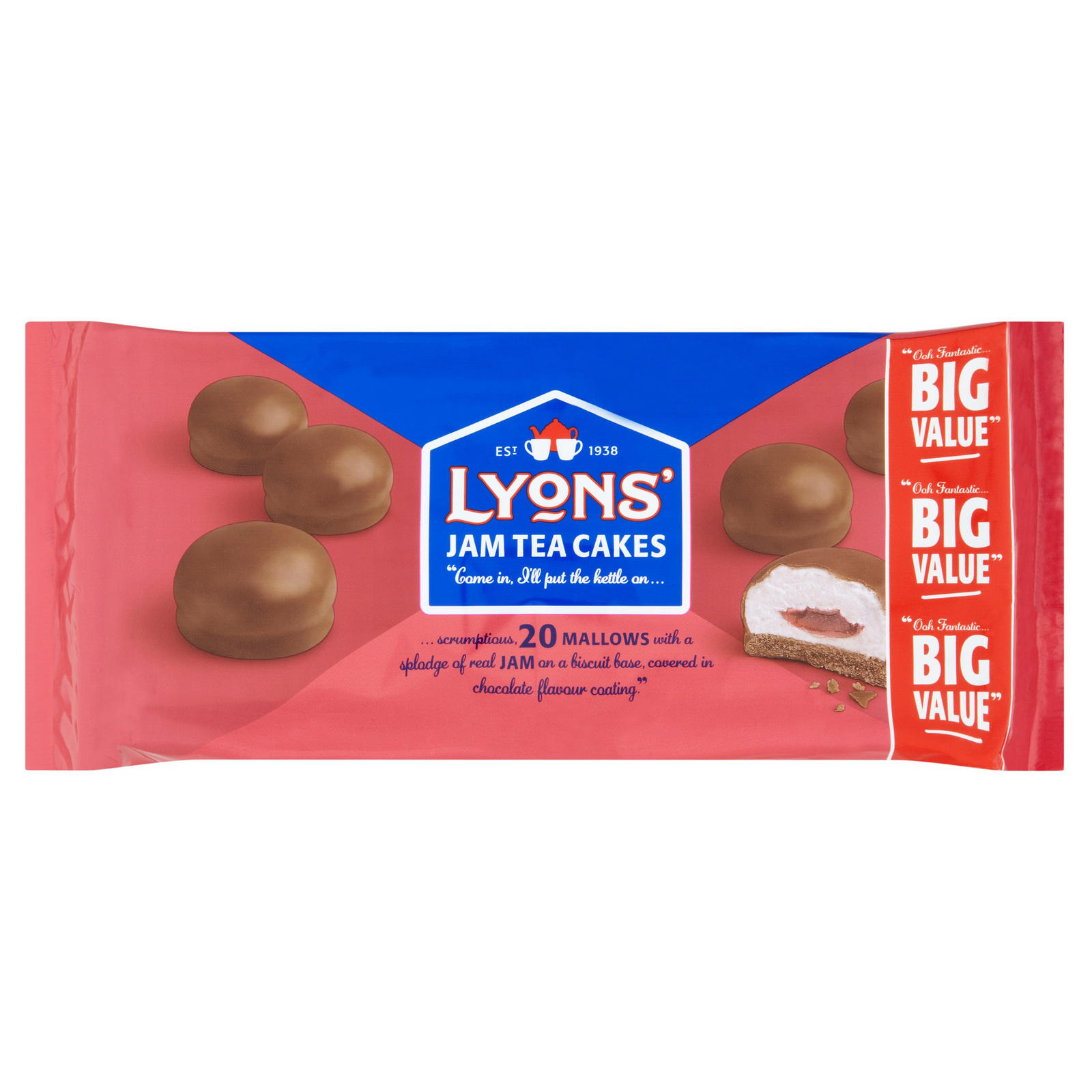 Lyons' 20 Jam Tea Cakes 250g | Sweet Biscuits | Iceland Foods