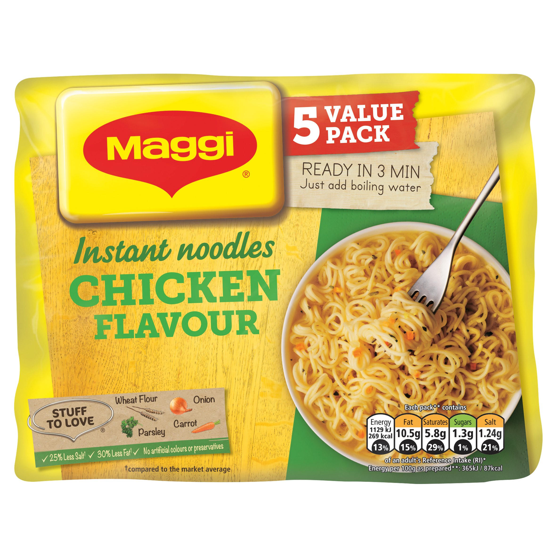 MAGGI 3 Minute Instant Chicken Flavour Noodles 5 x 59g Noodles