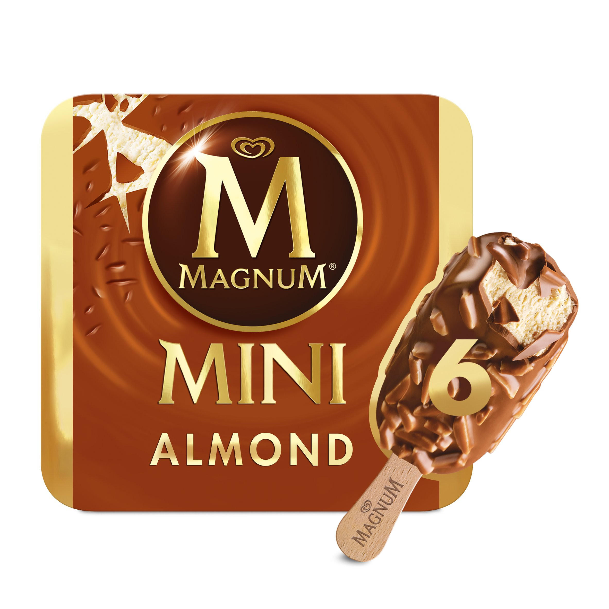 Magnum Mini Almond Ice Cream 6 x 55ml | Ice Cream Cones, Sticks & Bars ...