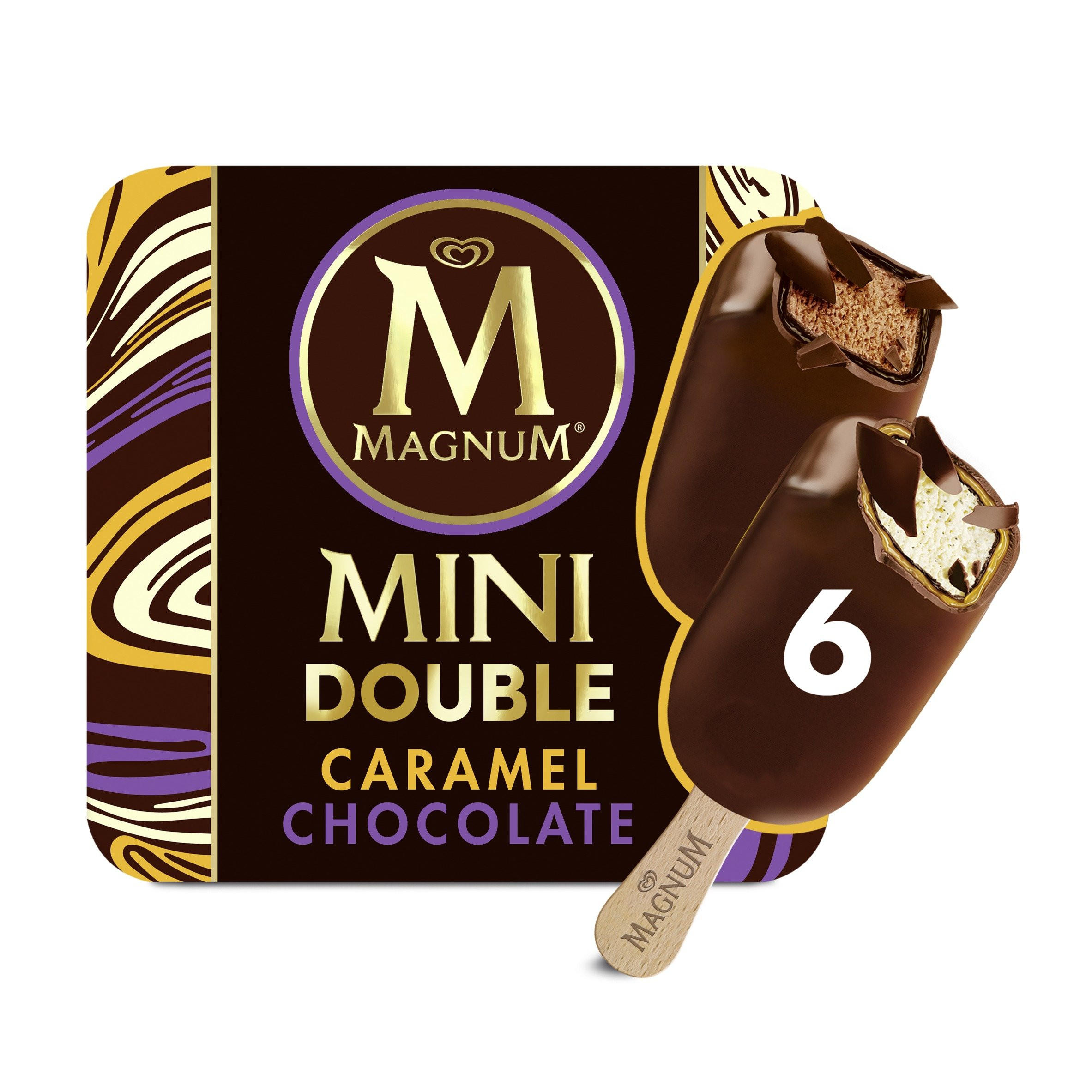 Magnum Double Chocolate & Caramel Ice Cream 6 x 60ml | Iceland Foods