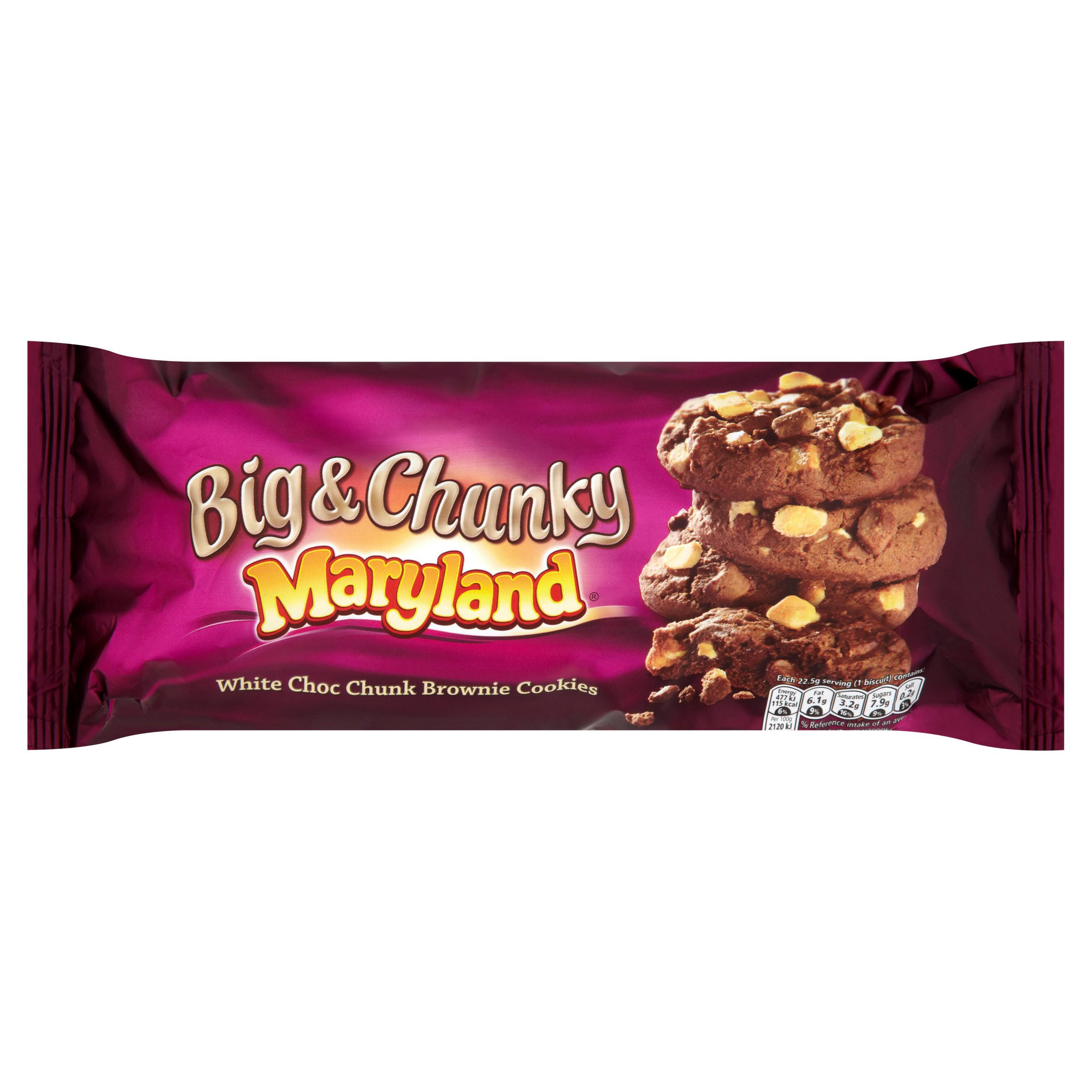 Maryland Big Chunky White Choc Chunk Brownie Cookies 180g Sweet Biscuits Iceland Foods