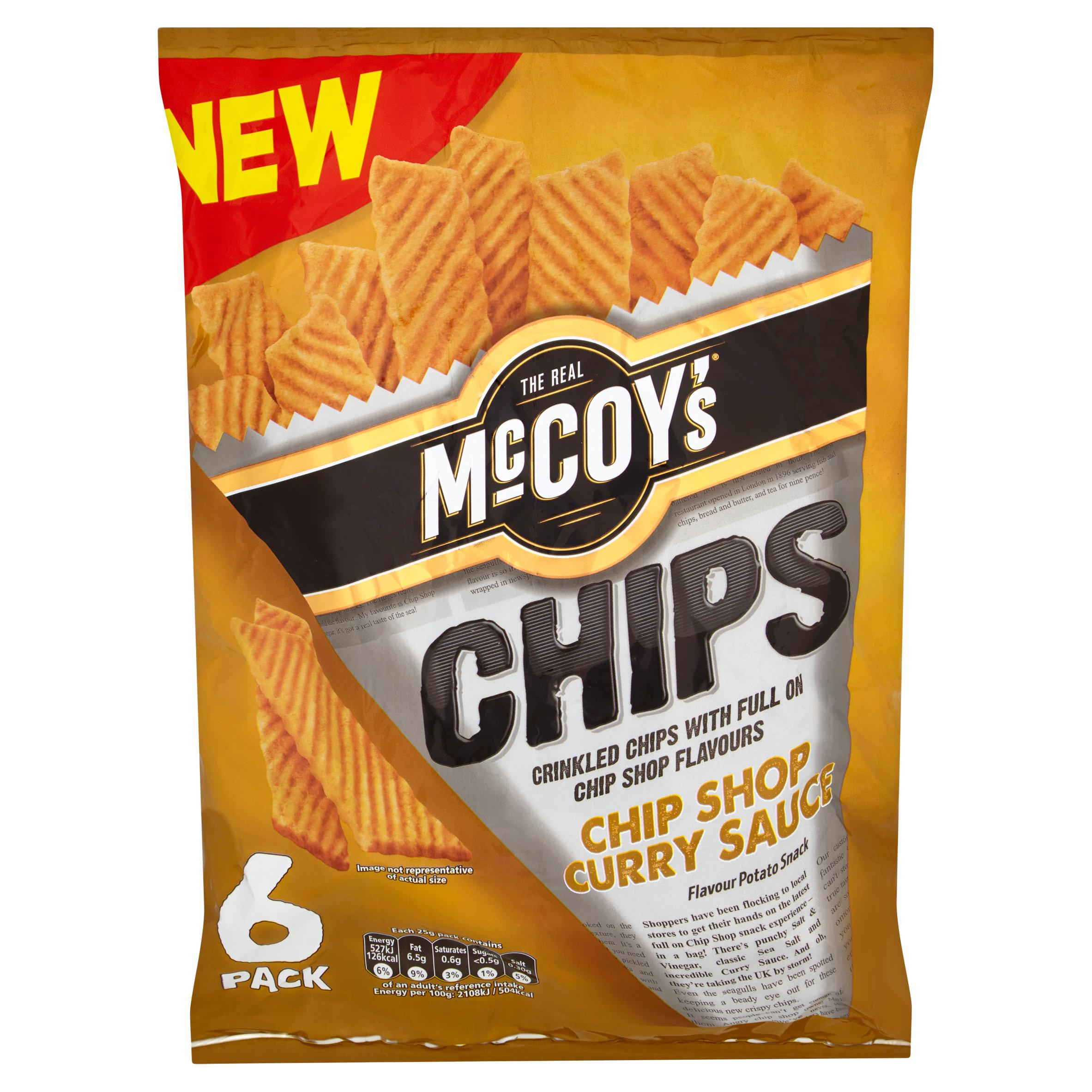 McCoy's Chip Shop Curry Sauce Flavour Potato Snack 6 x 25g Multipack